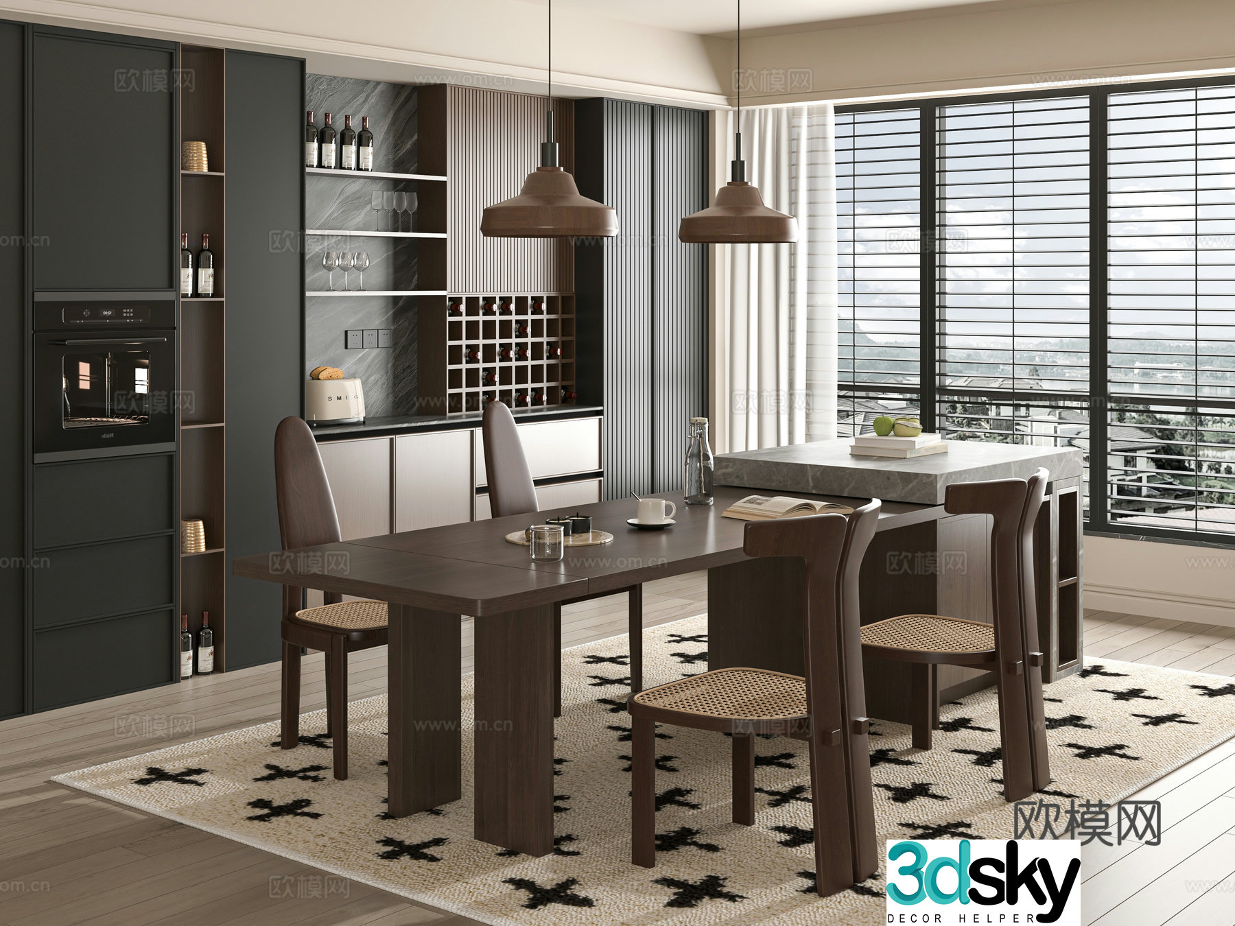 Modern restaurant 3d model