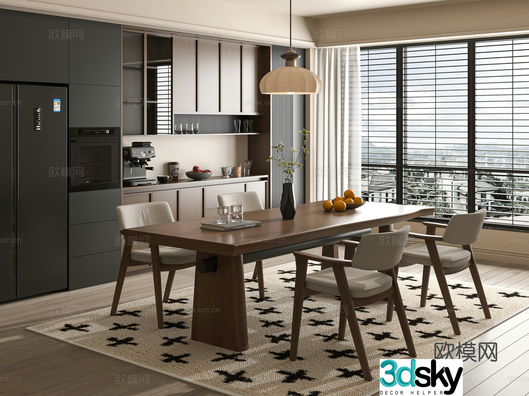 Modern restaurant 3d model