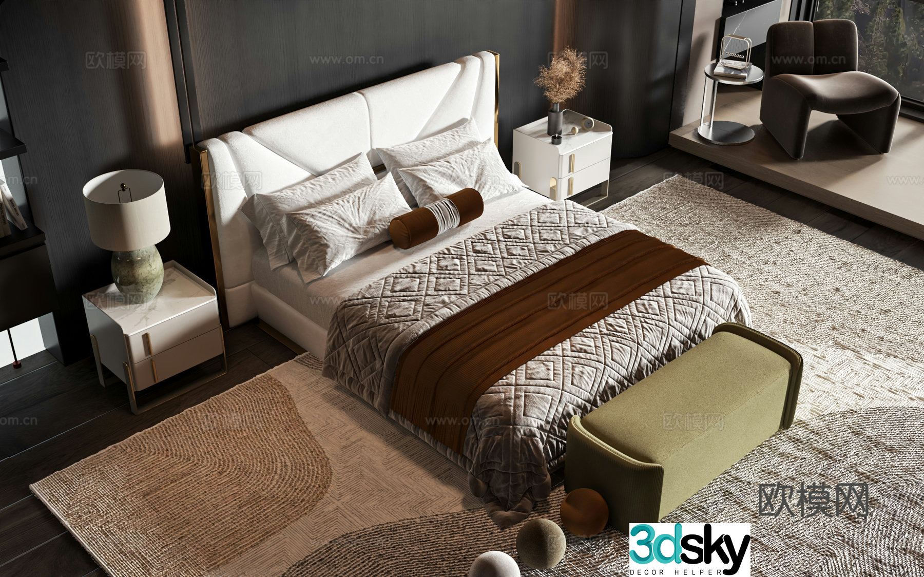 Modern style product bed 3d model