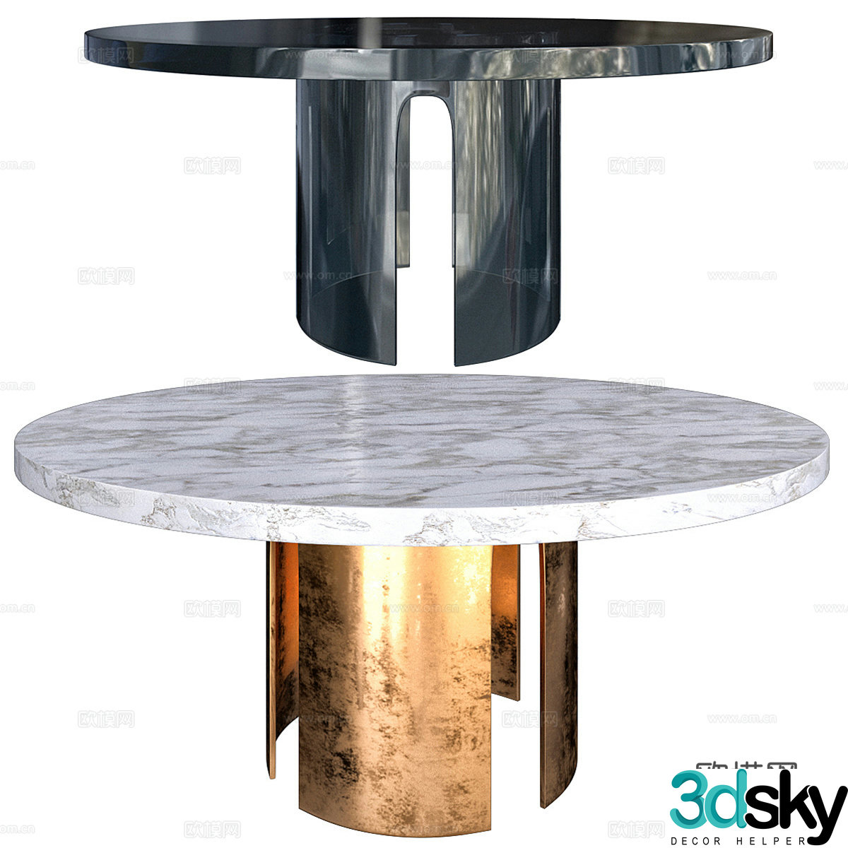 Modern Meridiani marble coffee table 3d model
