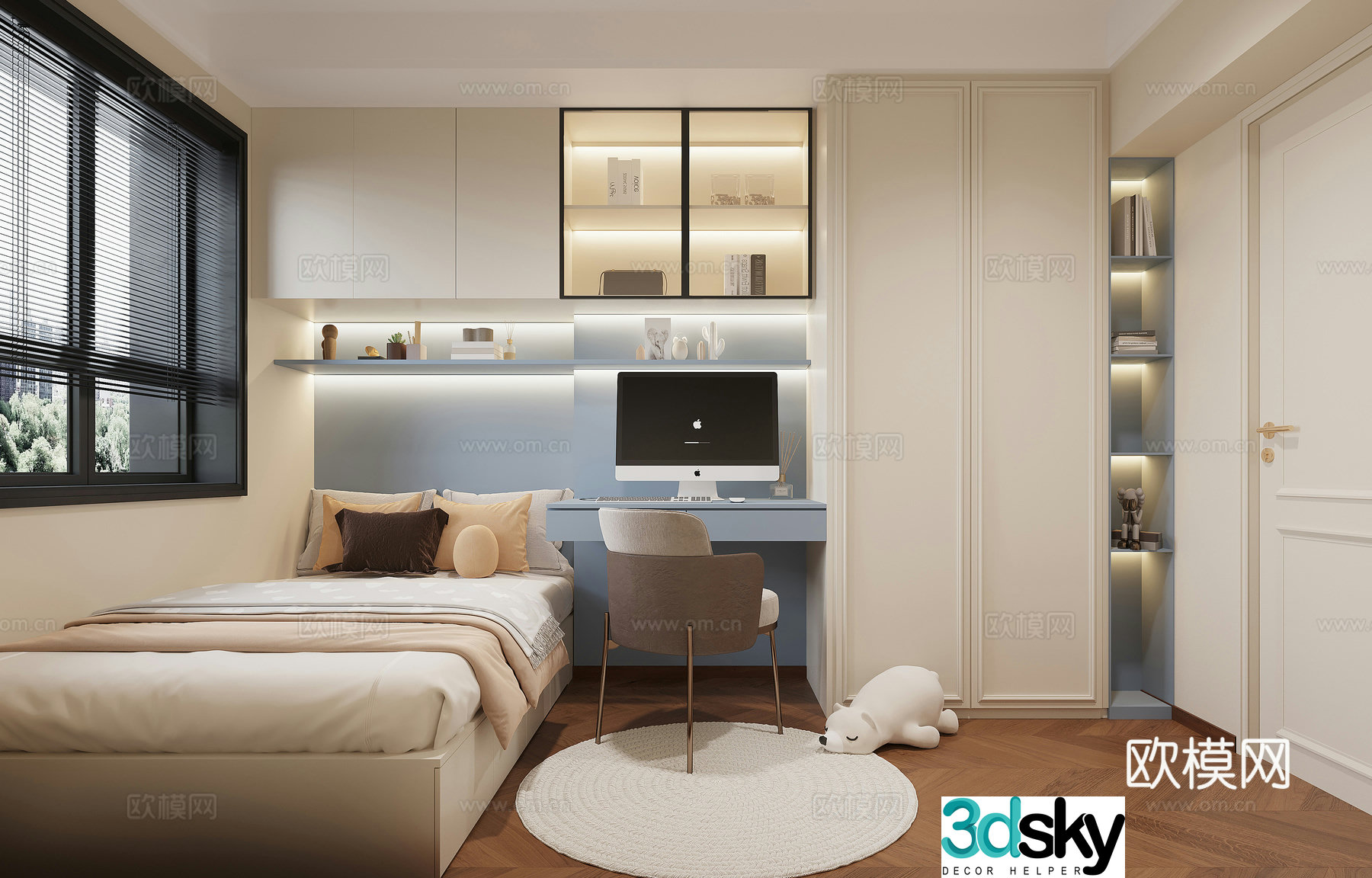Modern tatami bedroom 3d model