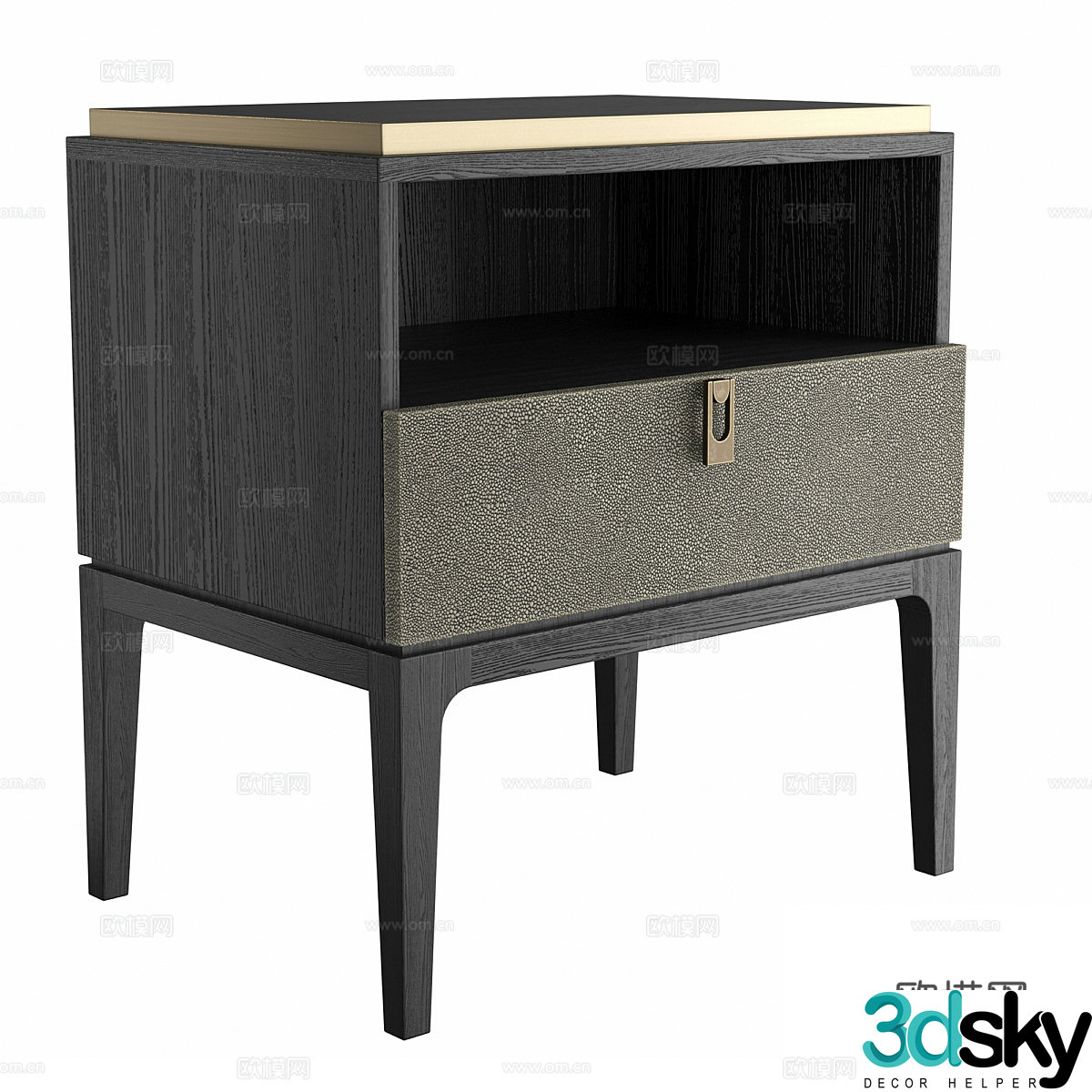 Medium-old bedside table Wasabi wind bedside table Square bedside table chest of drawers B&B bedside table Real 3D model