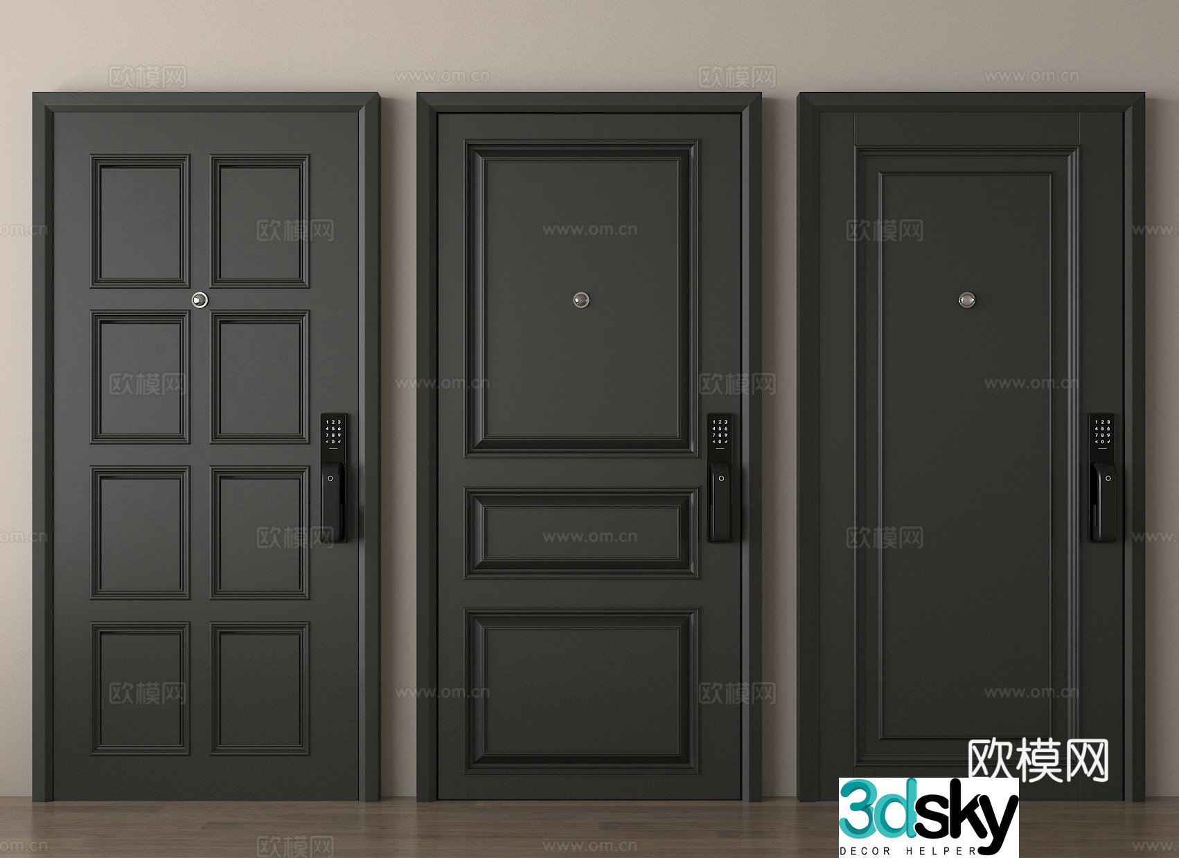 Entry door Security door Password door 3d model