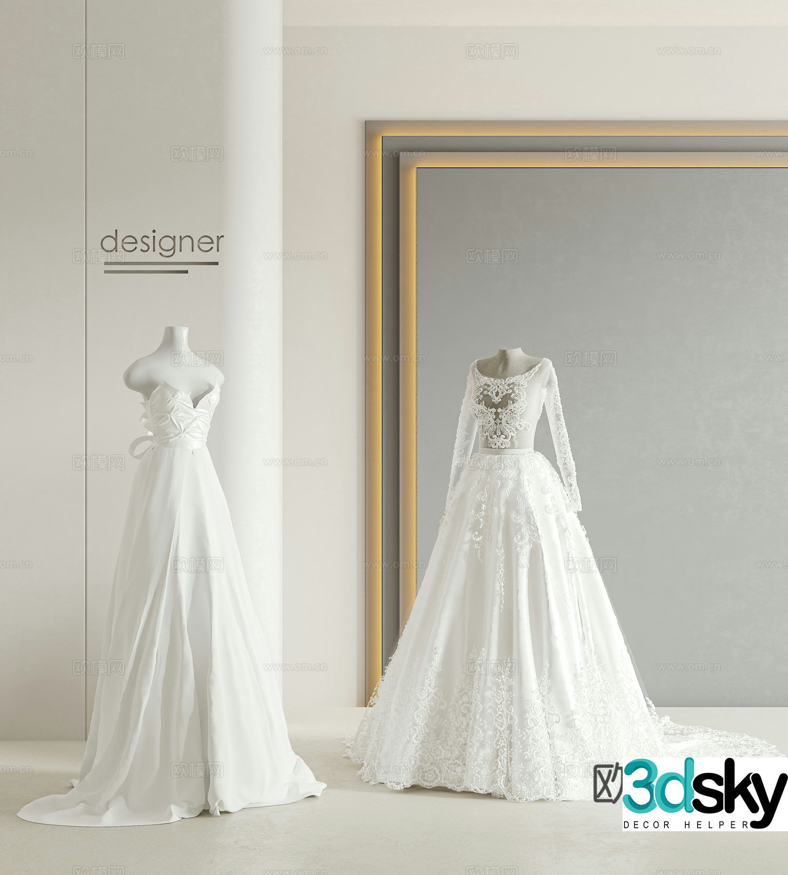 Clothes Modern Clothes Wedding Dress 3d Model