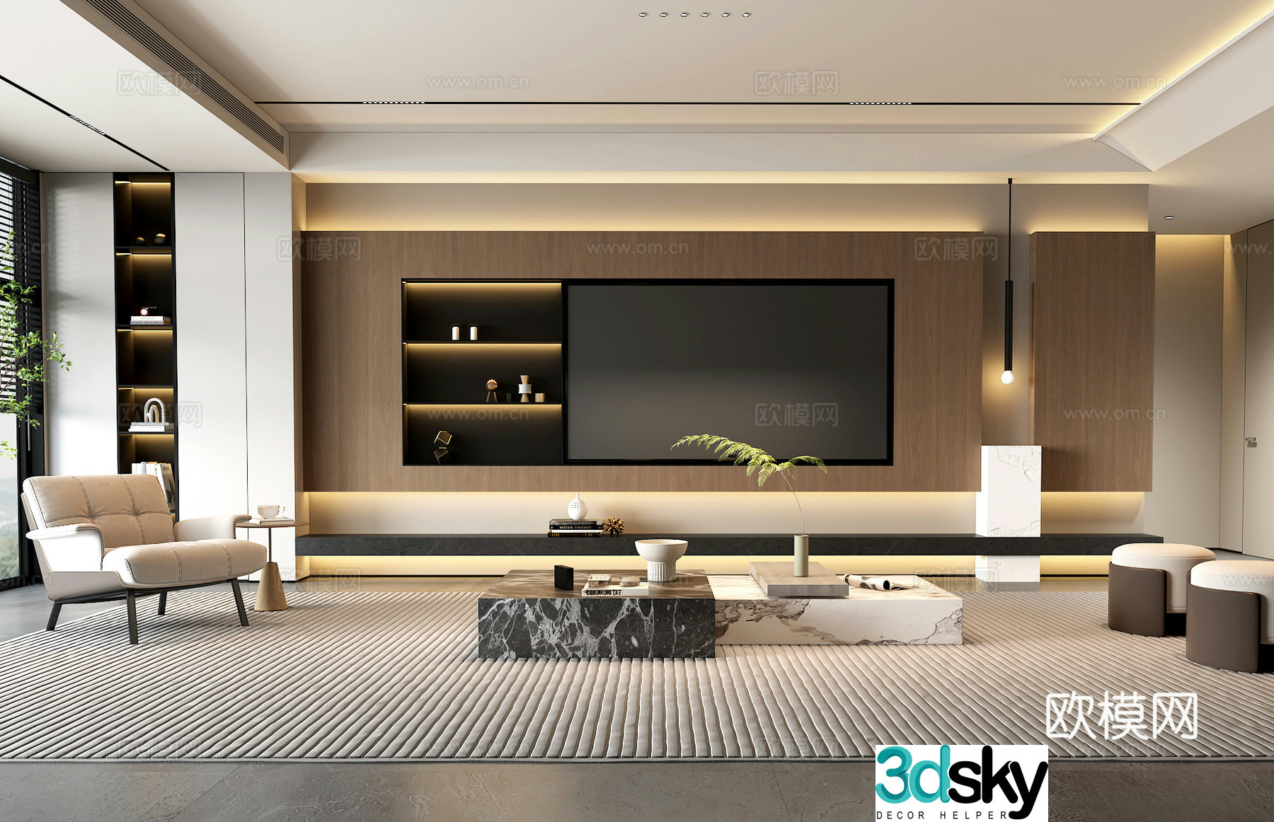 Modern living room 3d model