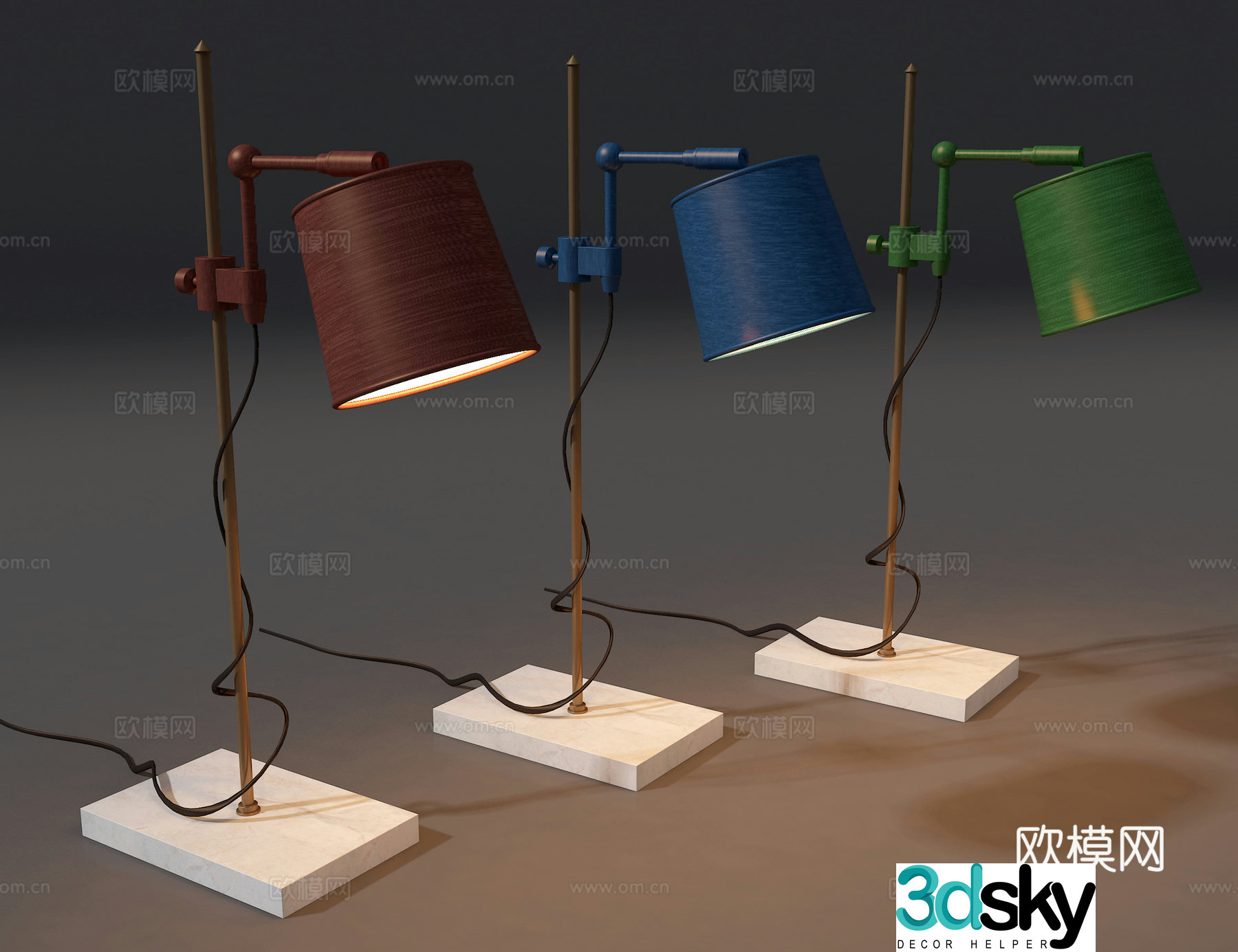 Industrial wind lamp 3d model