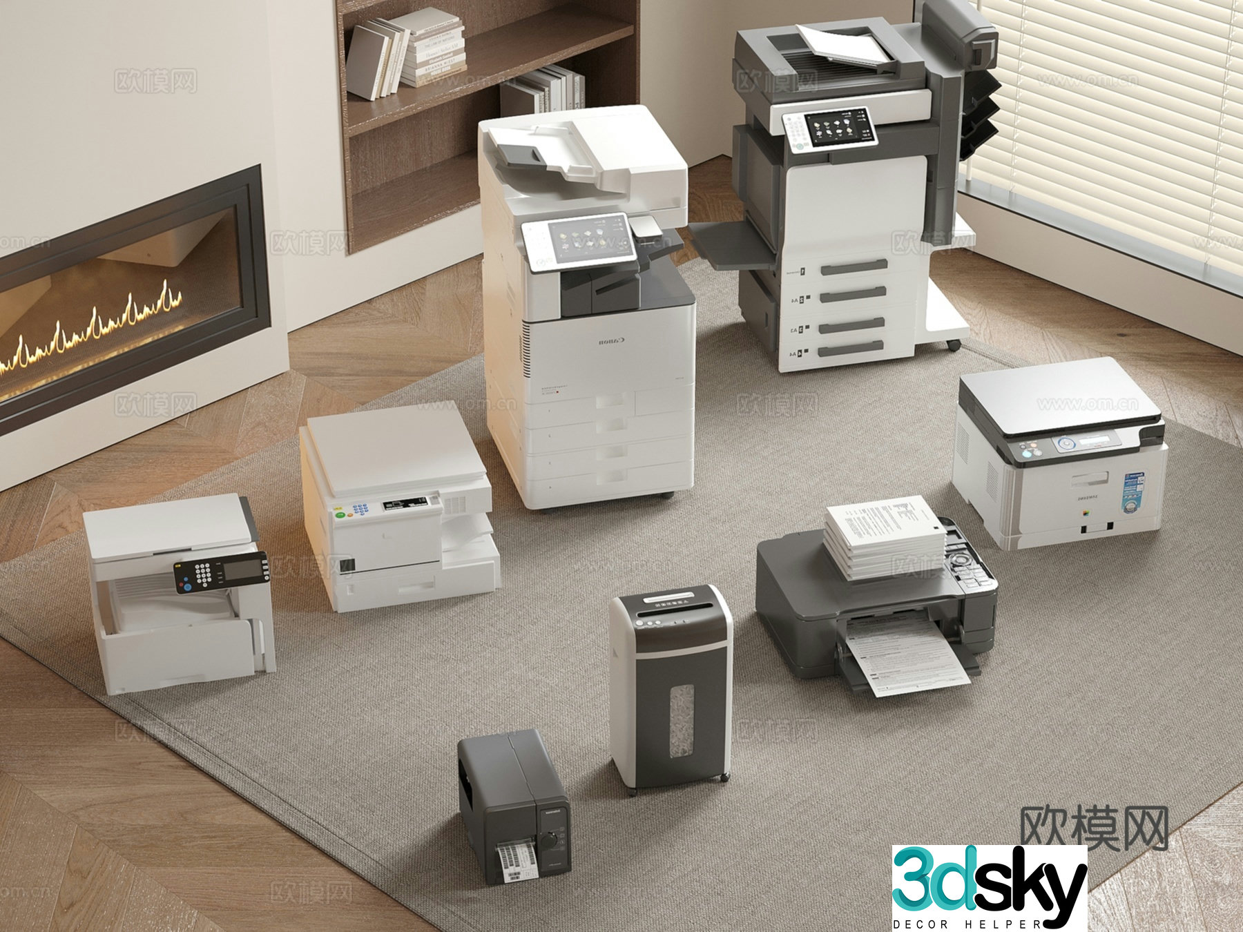 Laser printer Office equipment Paper crusher 3D model