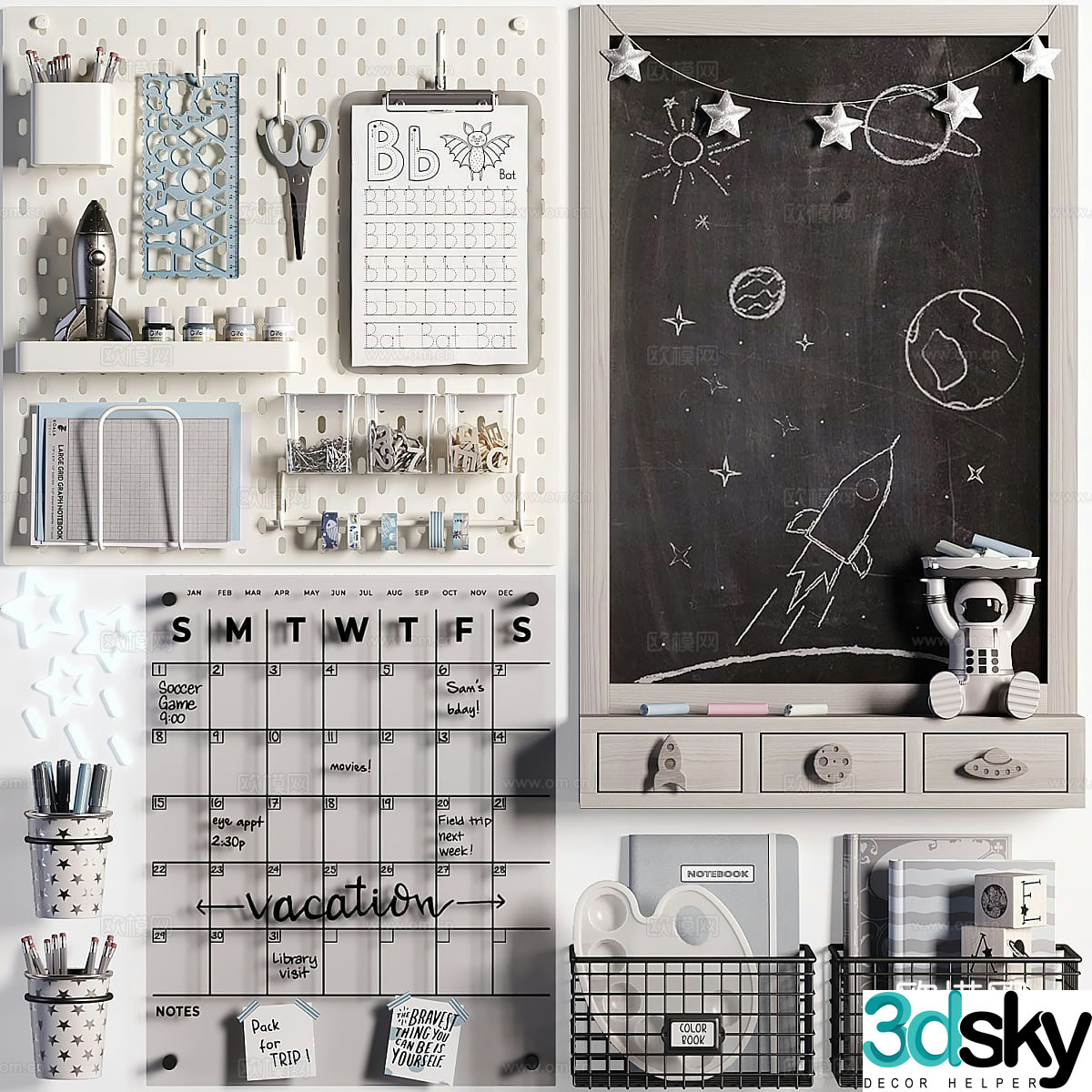Children’s wall nail board 3D model