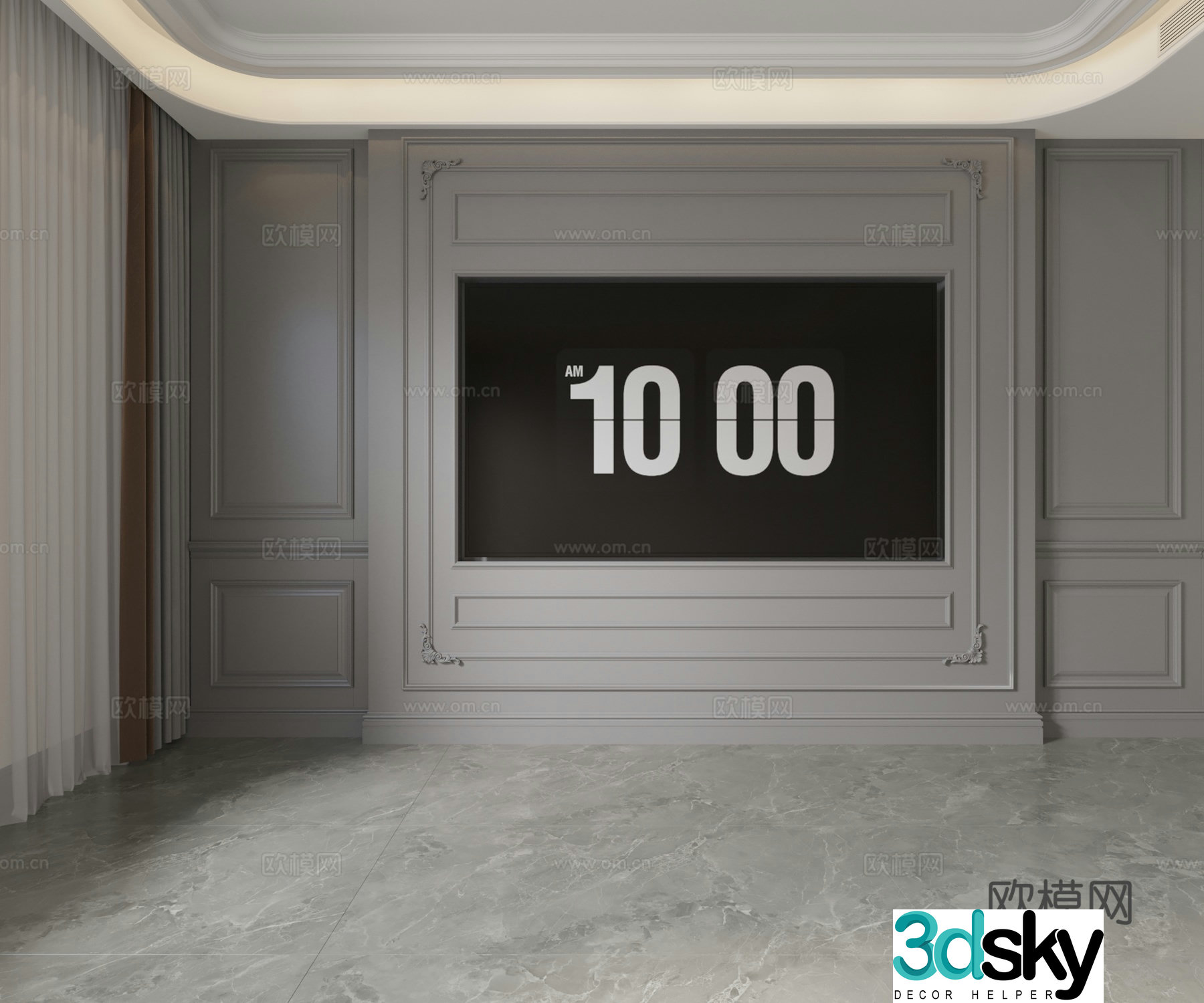 American background wall 3d model