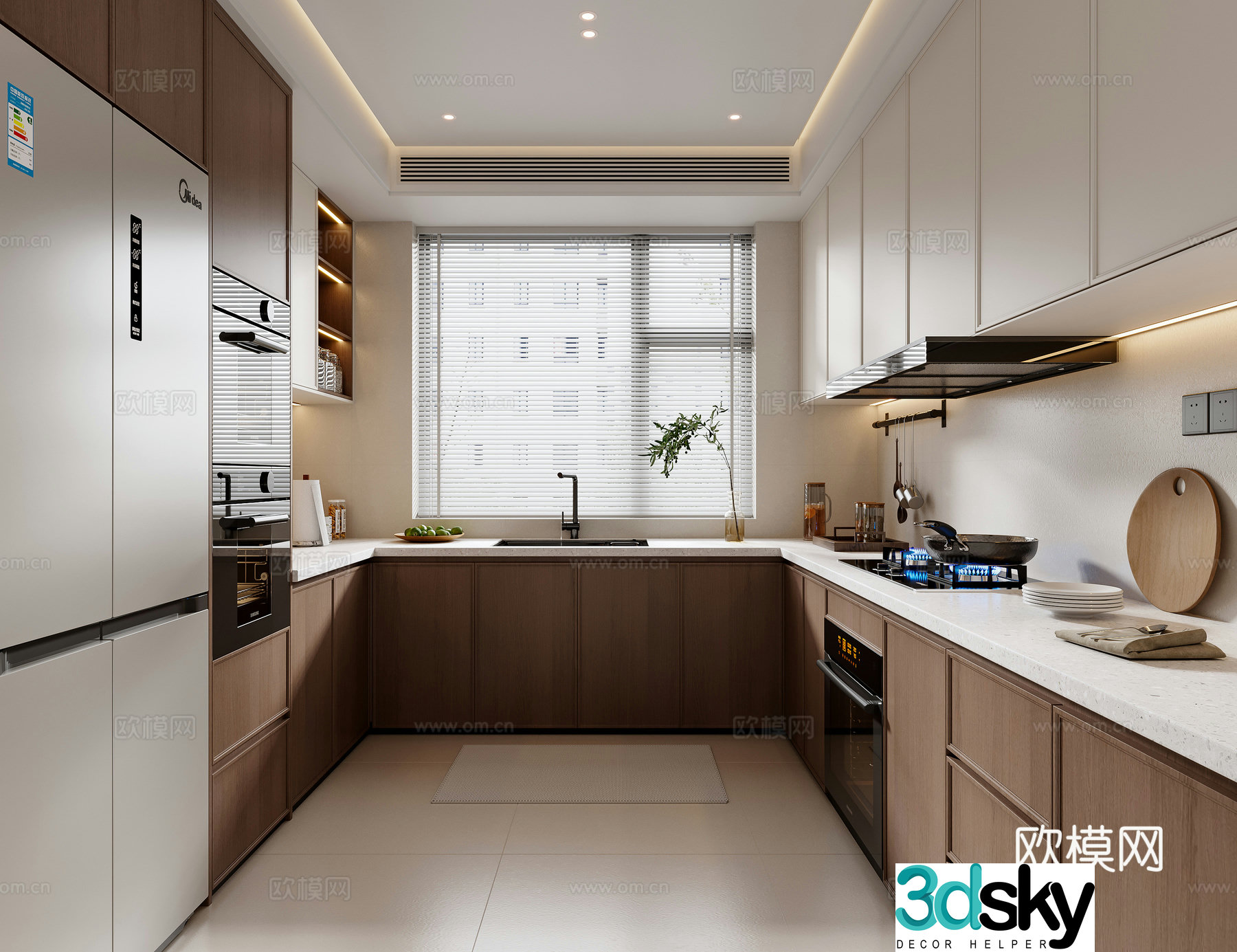 Middle style kitchen 3d model