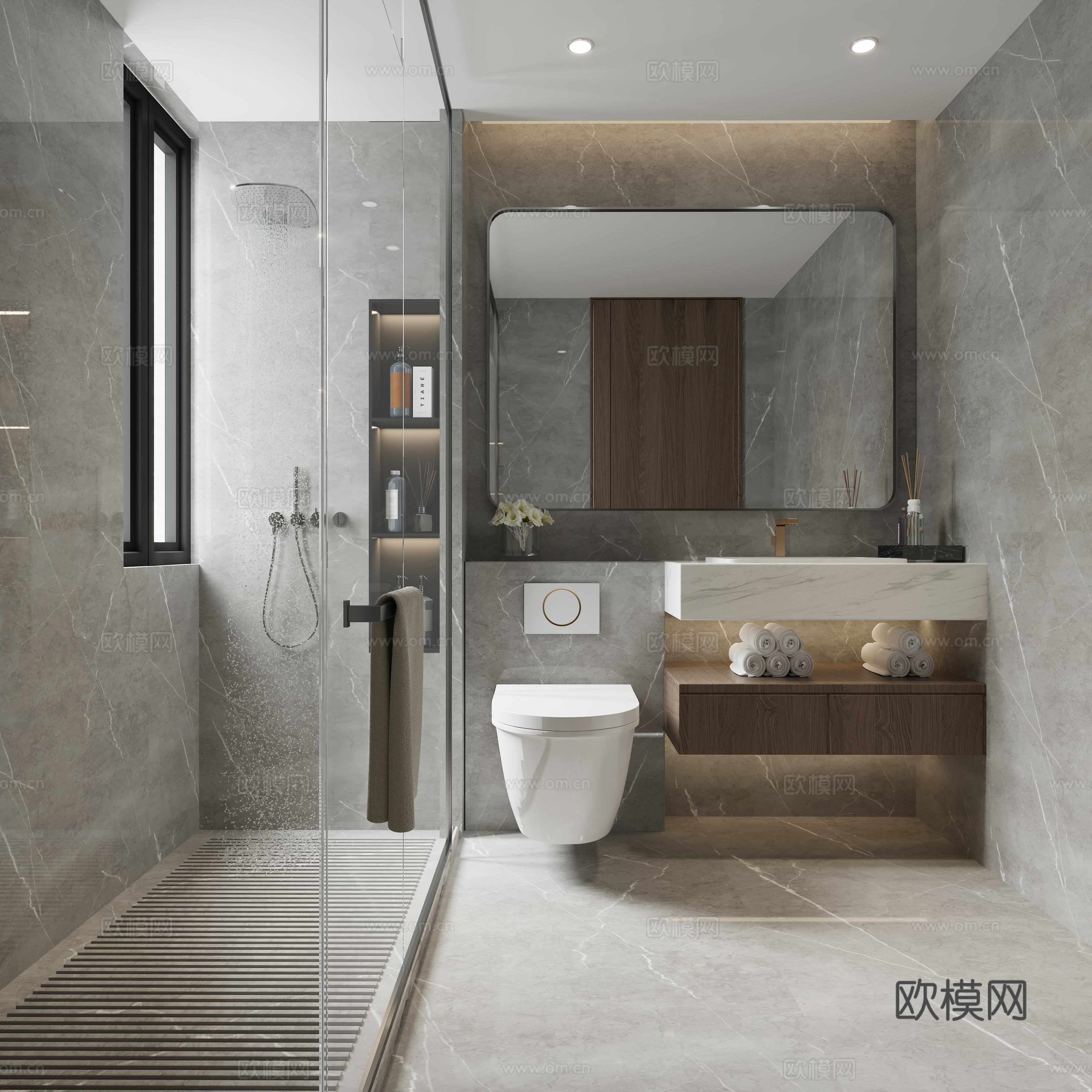 Modern minimalist bathroom 3d model