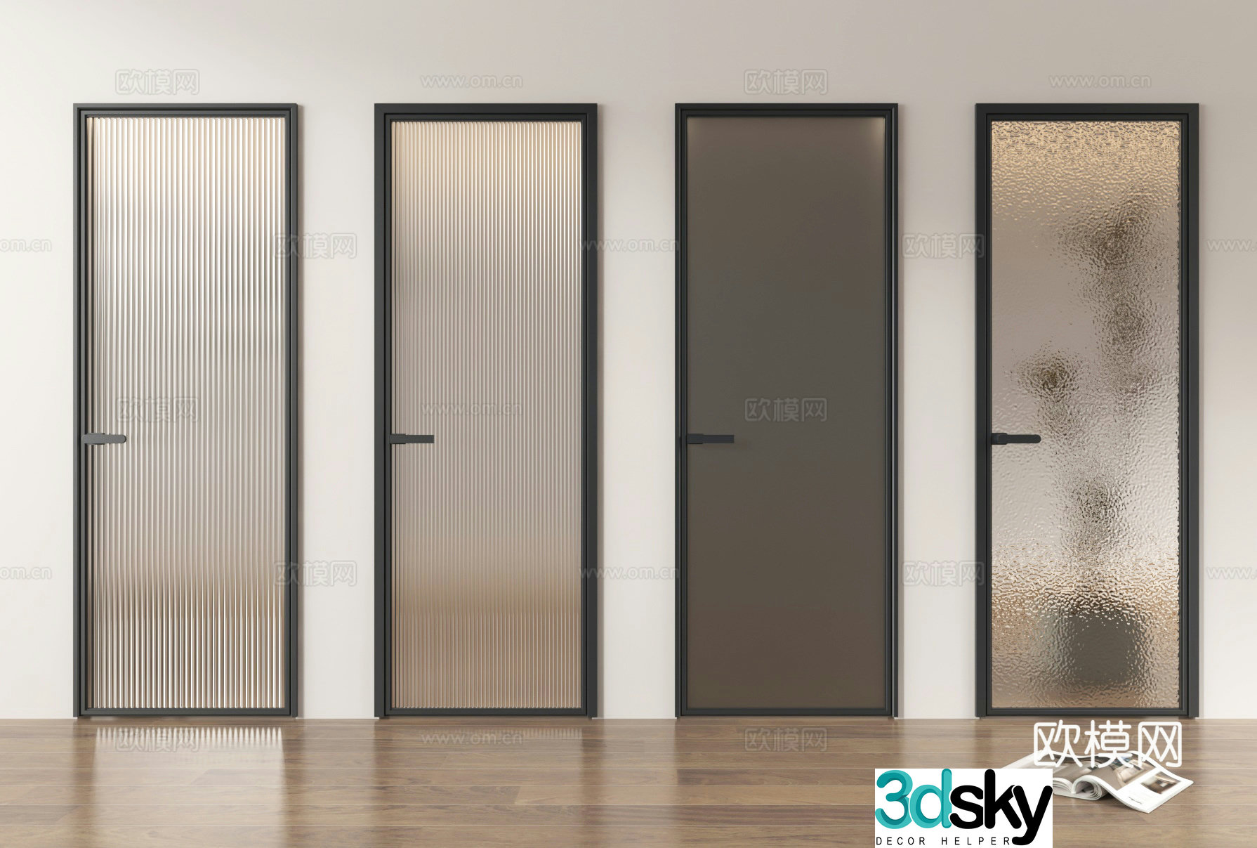 Single-open door Kitchen and bathroom door Bathroom door Room door Bedroom door 3D model