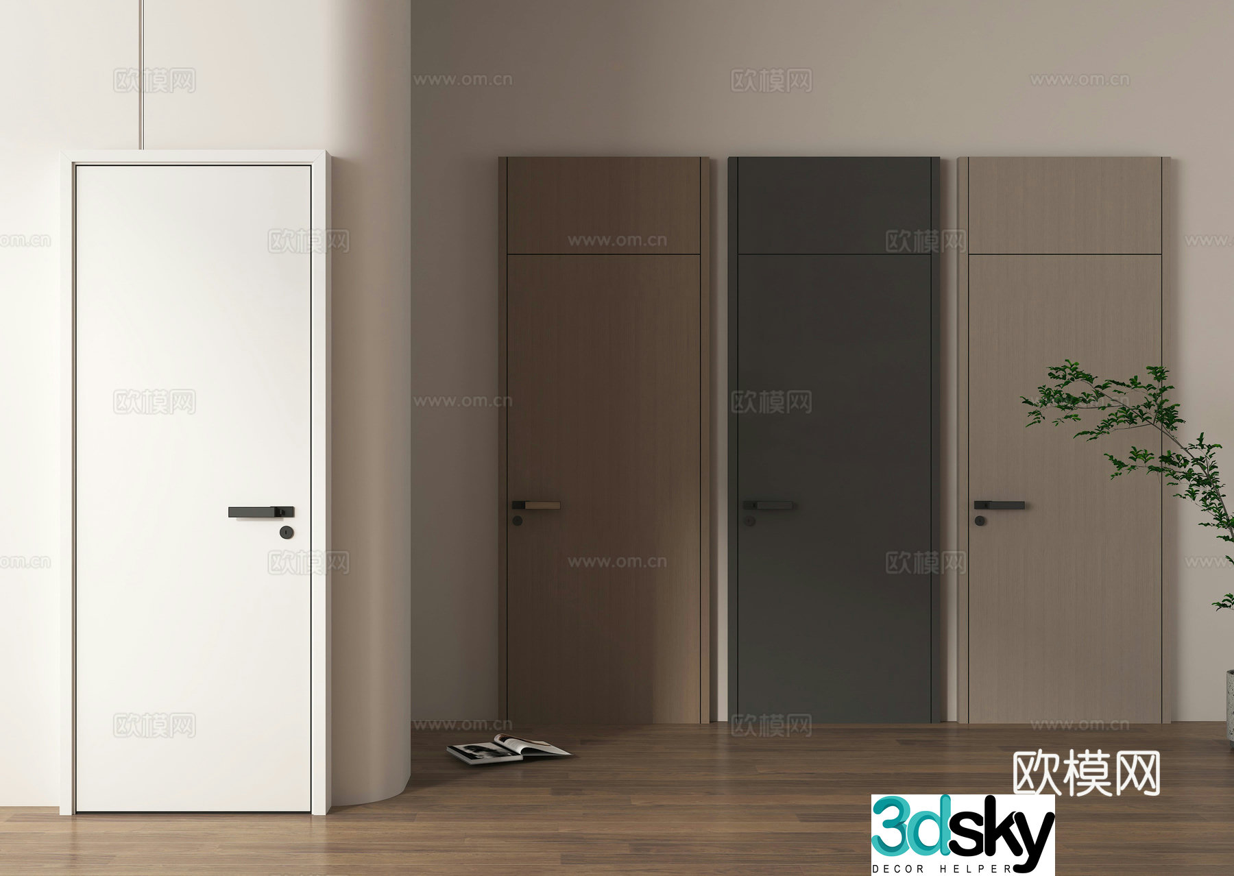 Entry door Entry door Single-open door Room door Bedroom door 3D model