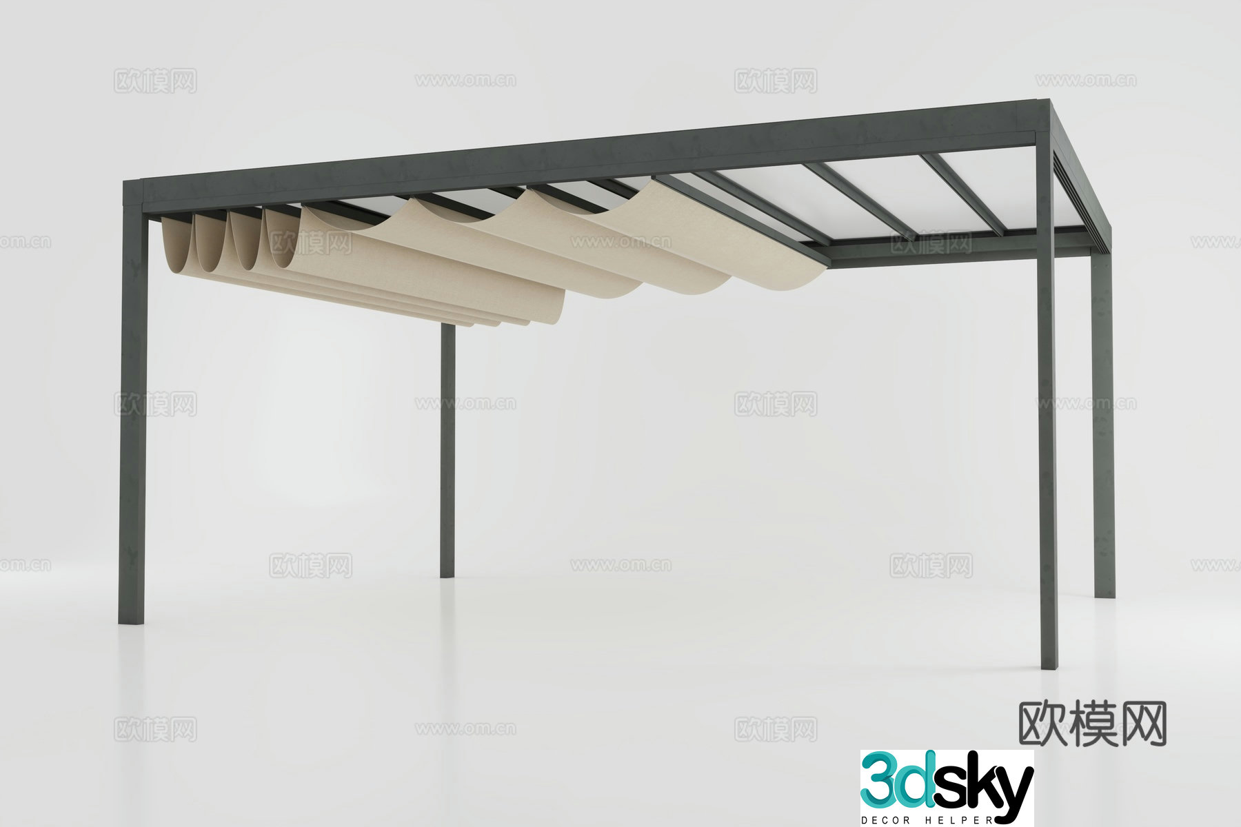 Canopy Carport straw shed retractable awning glass awning 3d model