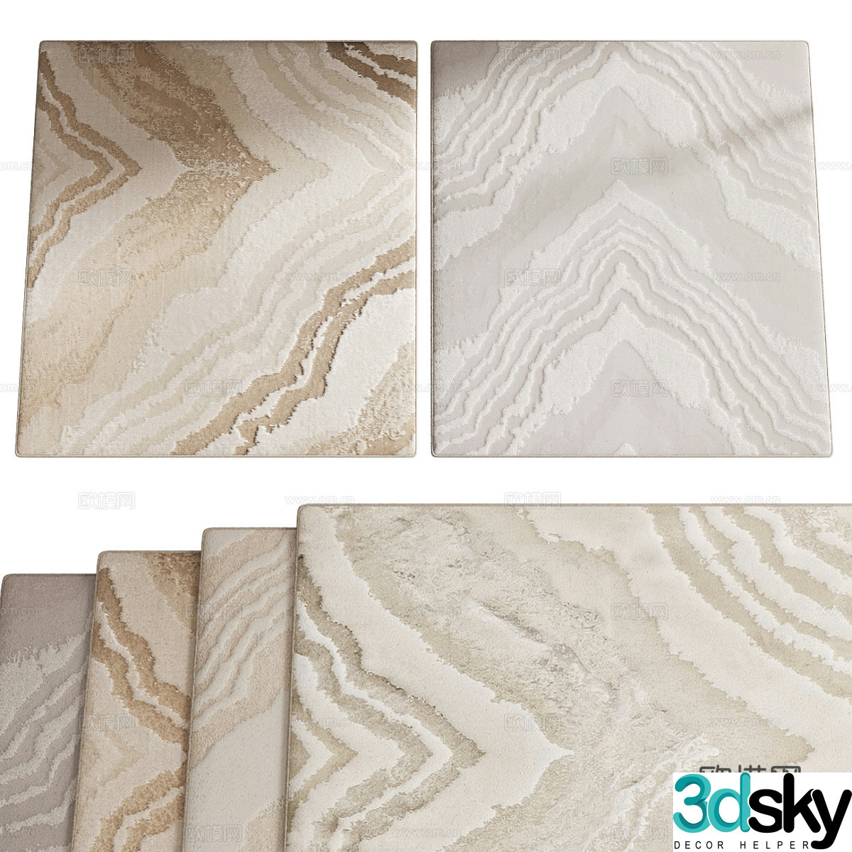New Chinese style fabric carpet 3D model