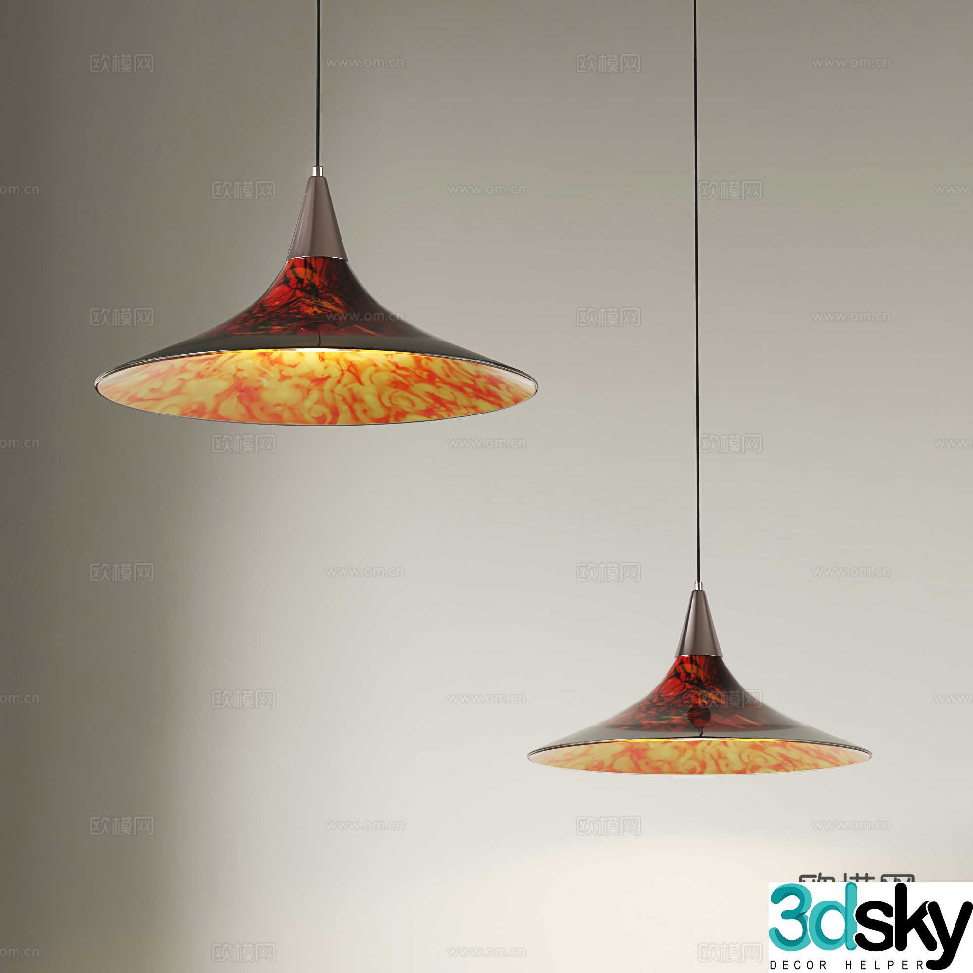 Middle-aged chandeliers retro chandeliers restaurant bar chandeliers stained glass chandeliers 3D model
