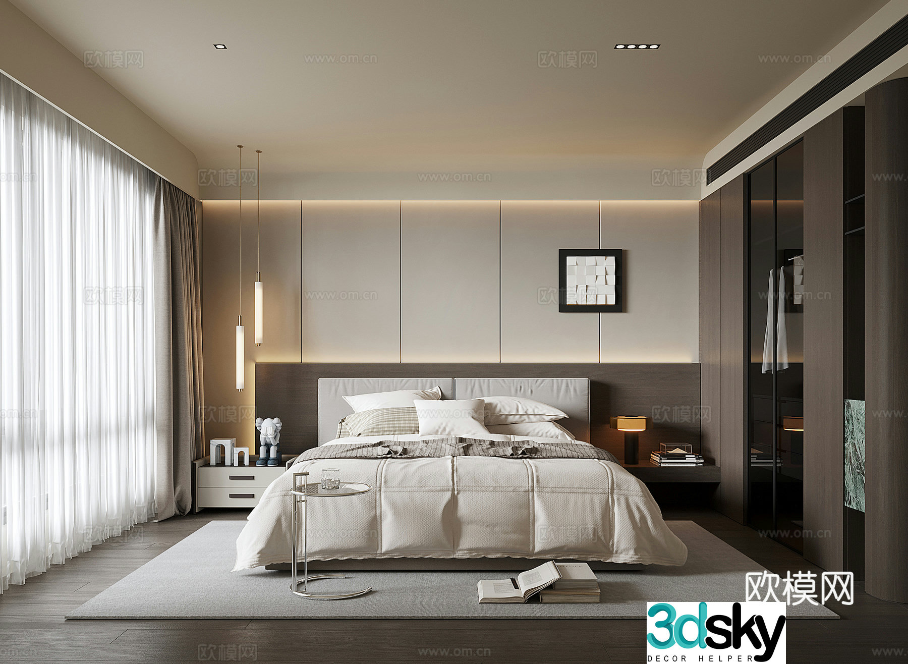 Modern home bedroom 3d model