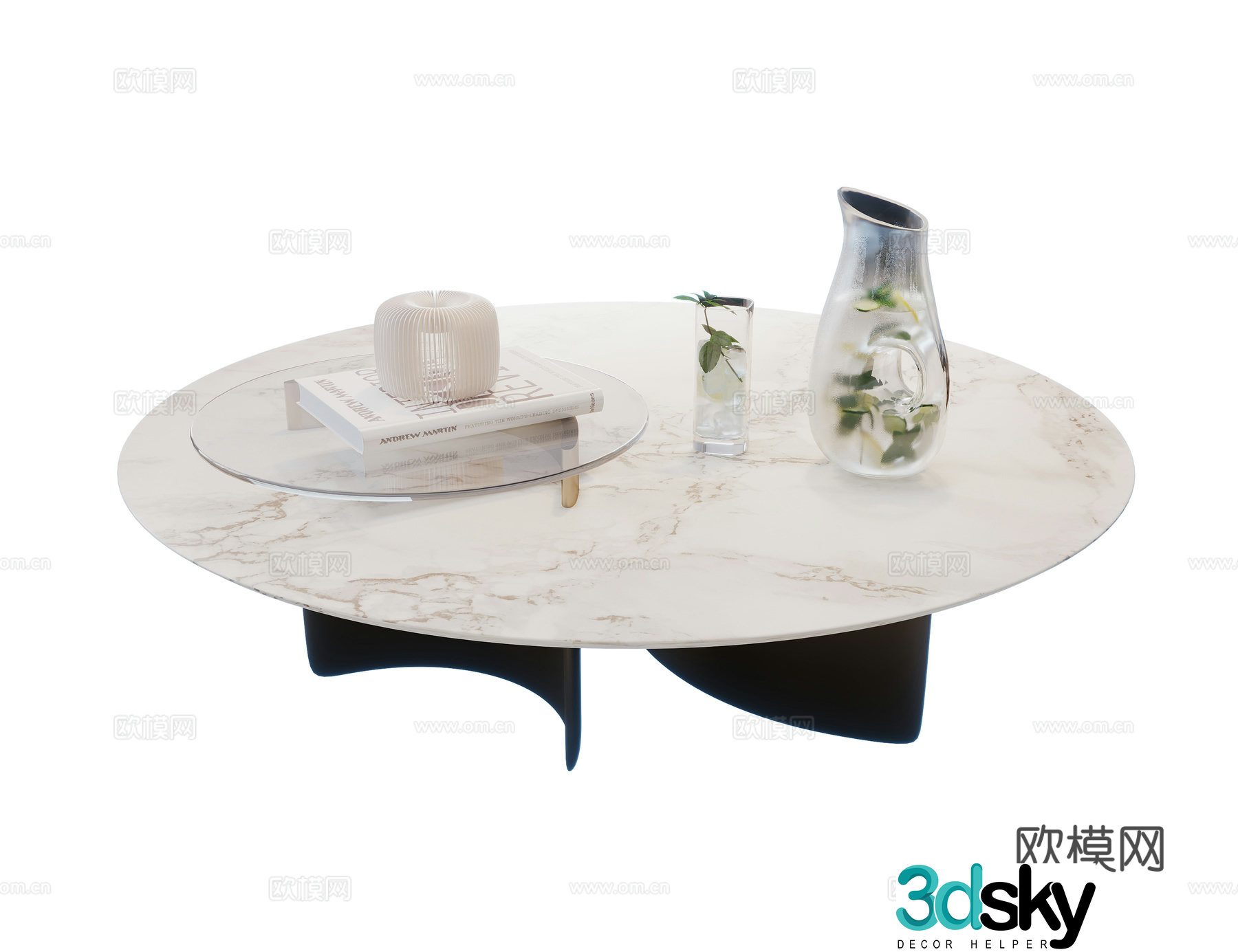 Modern coffee table marble coffee table stone coffee table round coffee table coffee table ornament 3D model