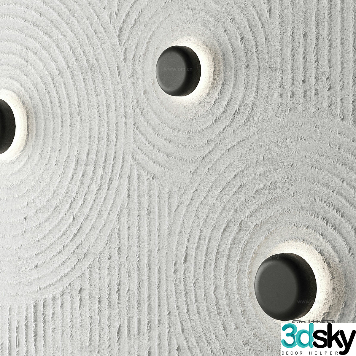 New Chinese stucco wall decoration wall lamp hanging decoration 3D model