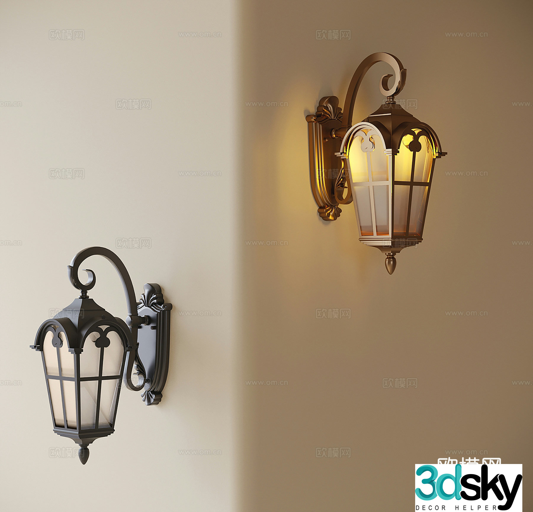 French wall lamp 3d model