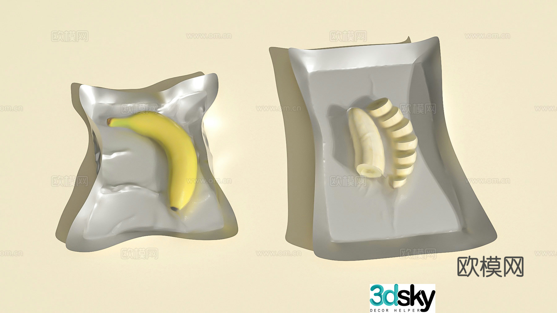 Shrimp vacuum packaging crayfish food fresh 3D model