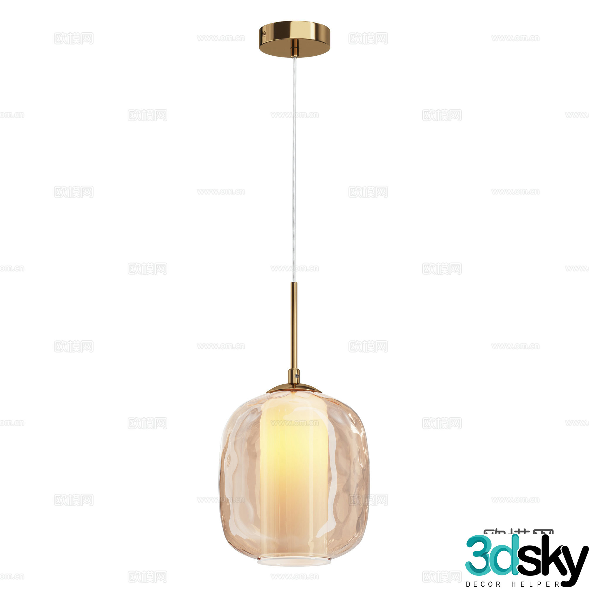 Modern glass chandelier 3d model