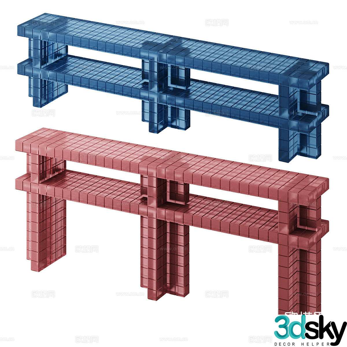 Modern Italian Metropolis acrylic end view 3D model