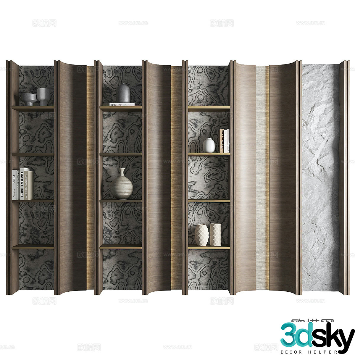 New Chinese style light luxury decorative cabinet 3D model