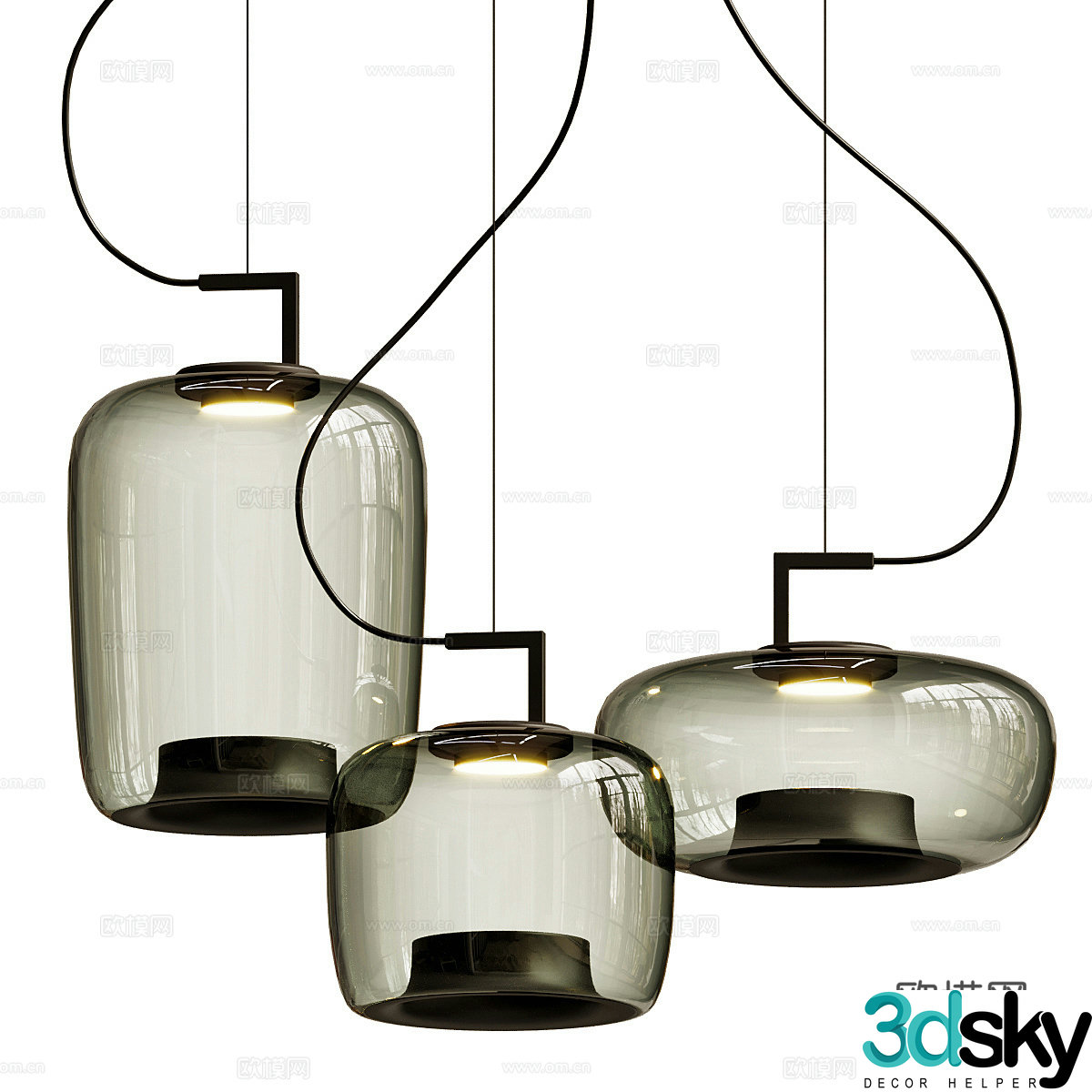 Simple chandelier Glass chandelier Bedside chandelier Restaurant chandelier Bar chandelier Chandelier Chandelier Combination 3D Model