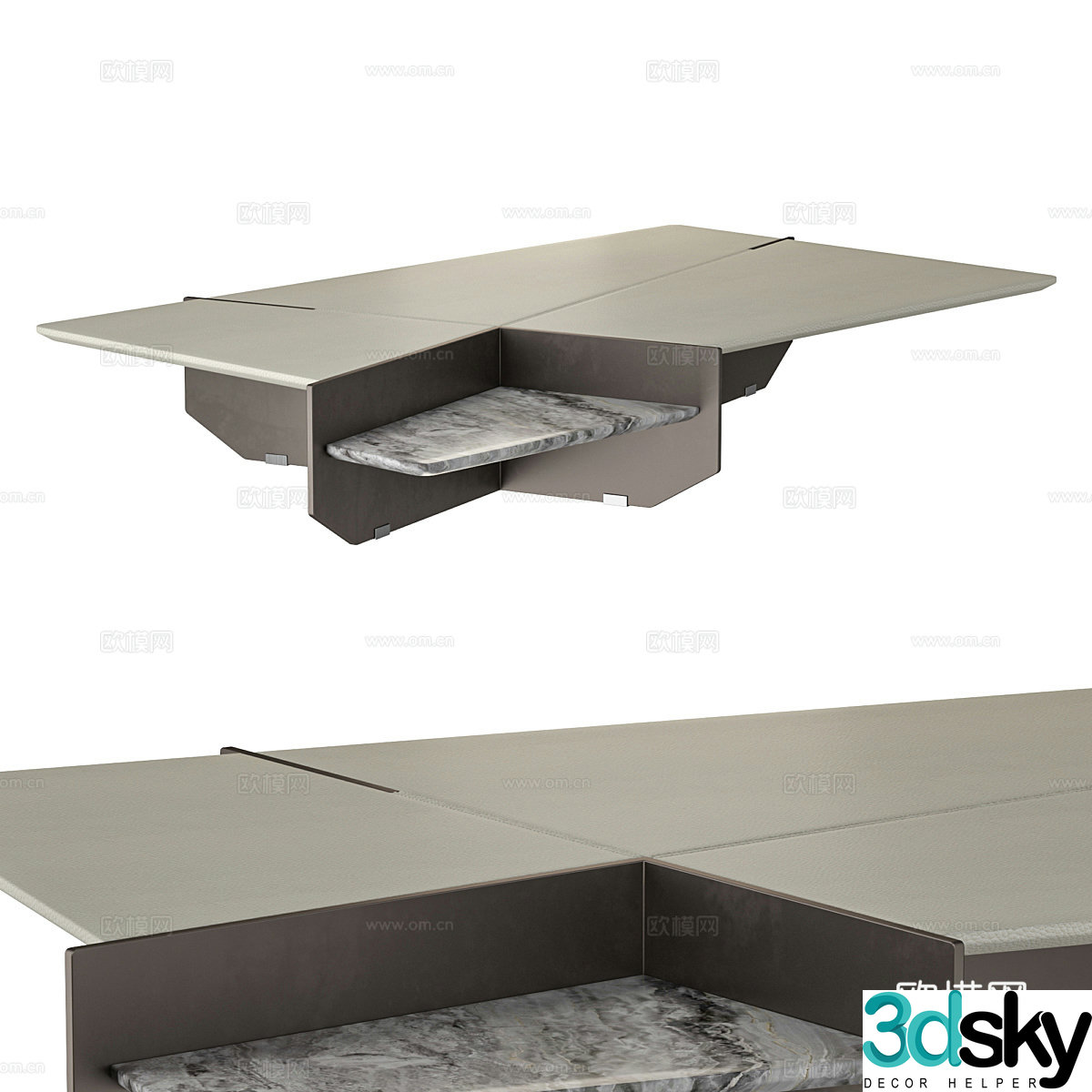 Modern Italian metal coffee table 3D model
