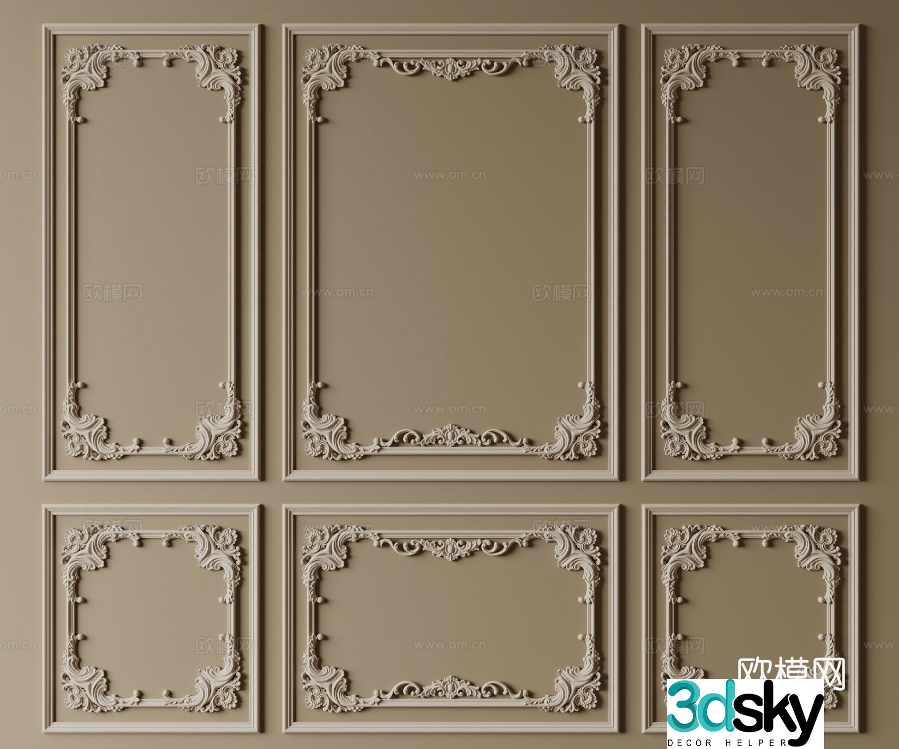 French gypsum line line corner line pu line 3d model
