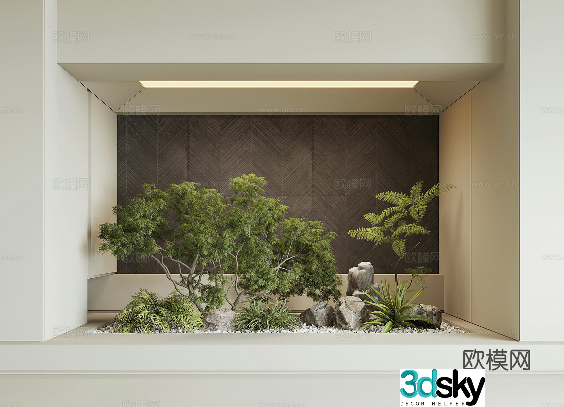 Modern houseplant landscape 3d model