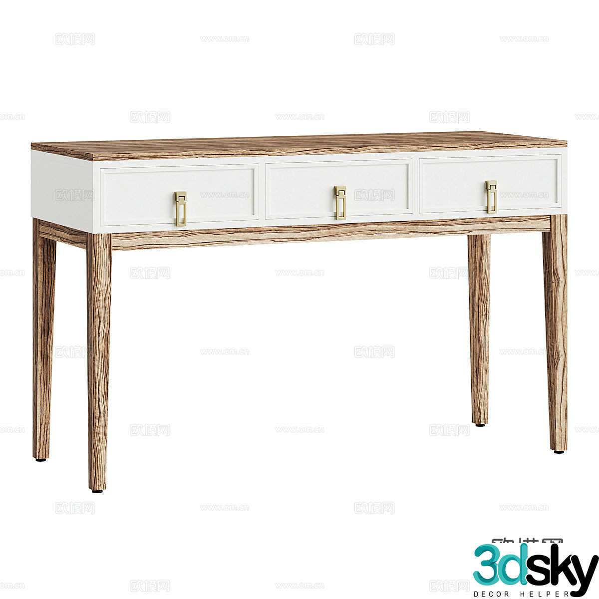 Cream style dressing table dressing cabinet desk office desk decorative table storage table 3d model