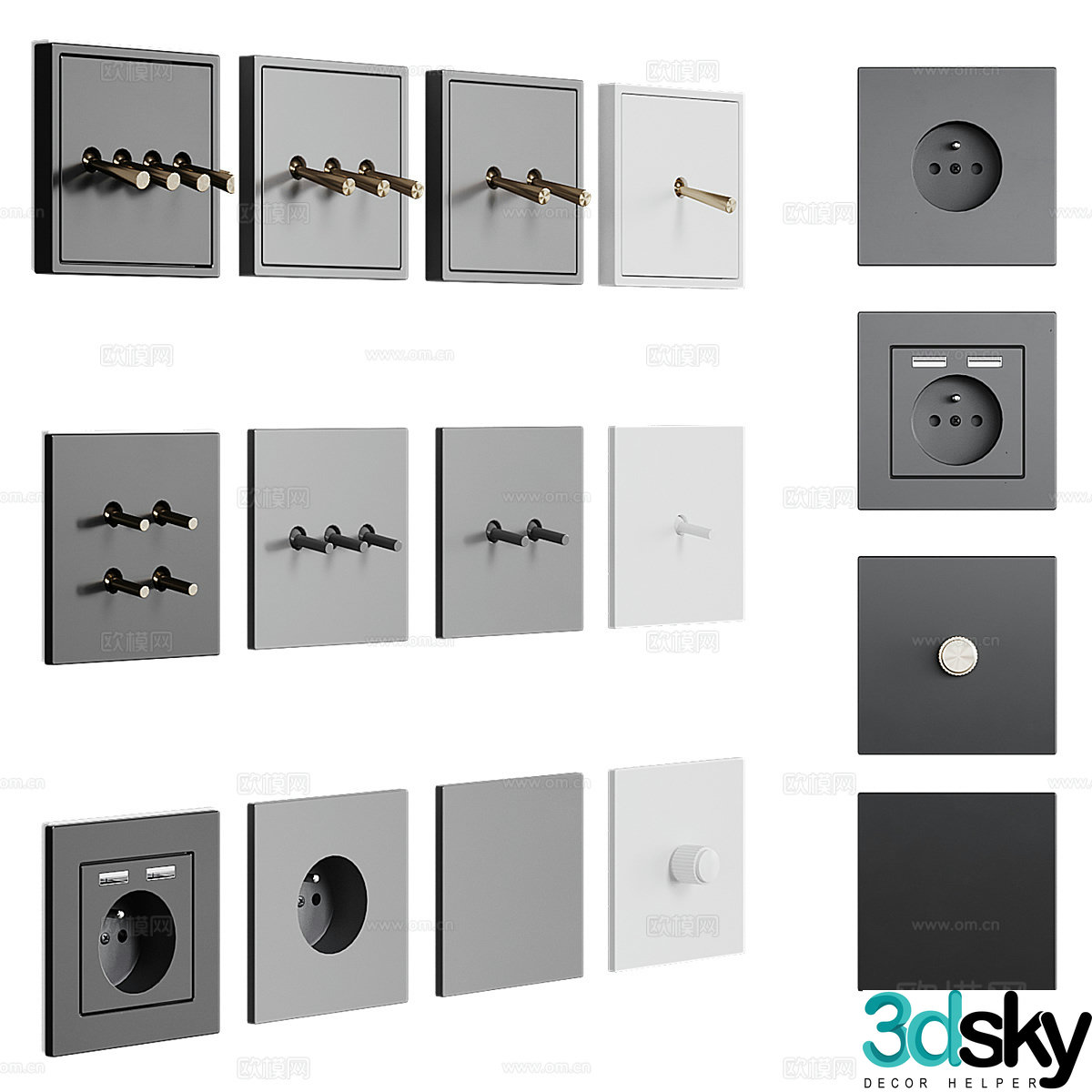Switch Switch Board Switch Socket Base Socket 3D Model