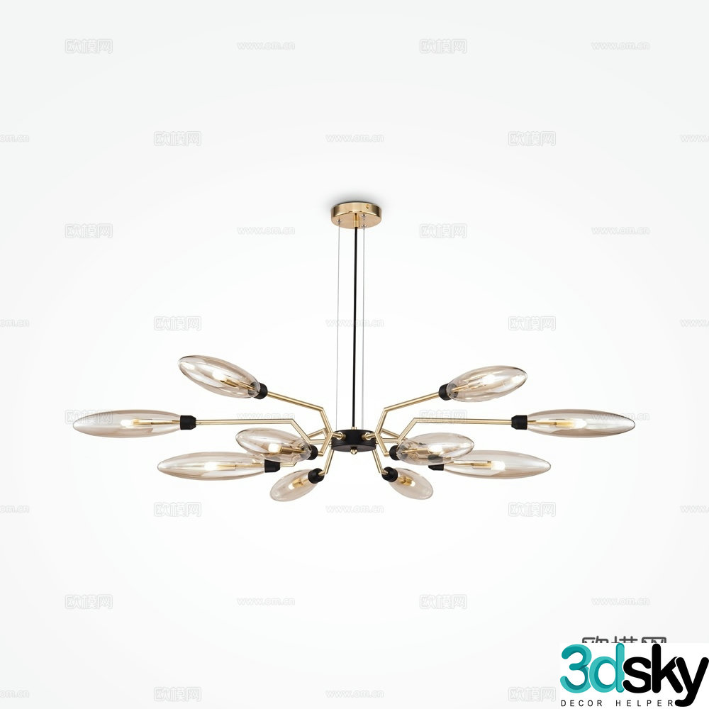 Modern light luxury chandeliers 3D model