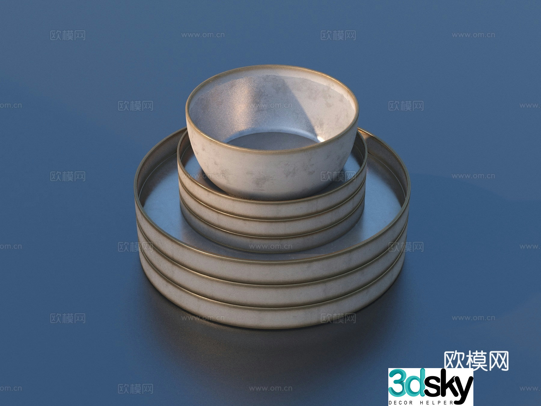 Plate Bowl Tableware Kitchen Utensils 3D Model