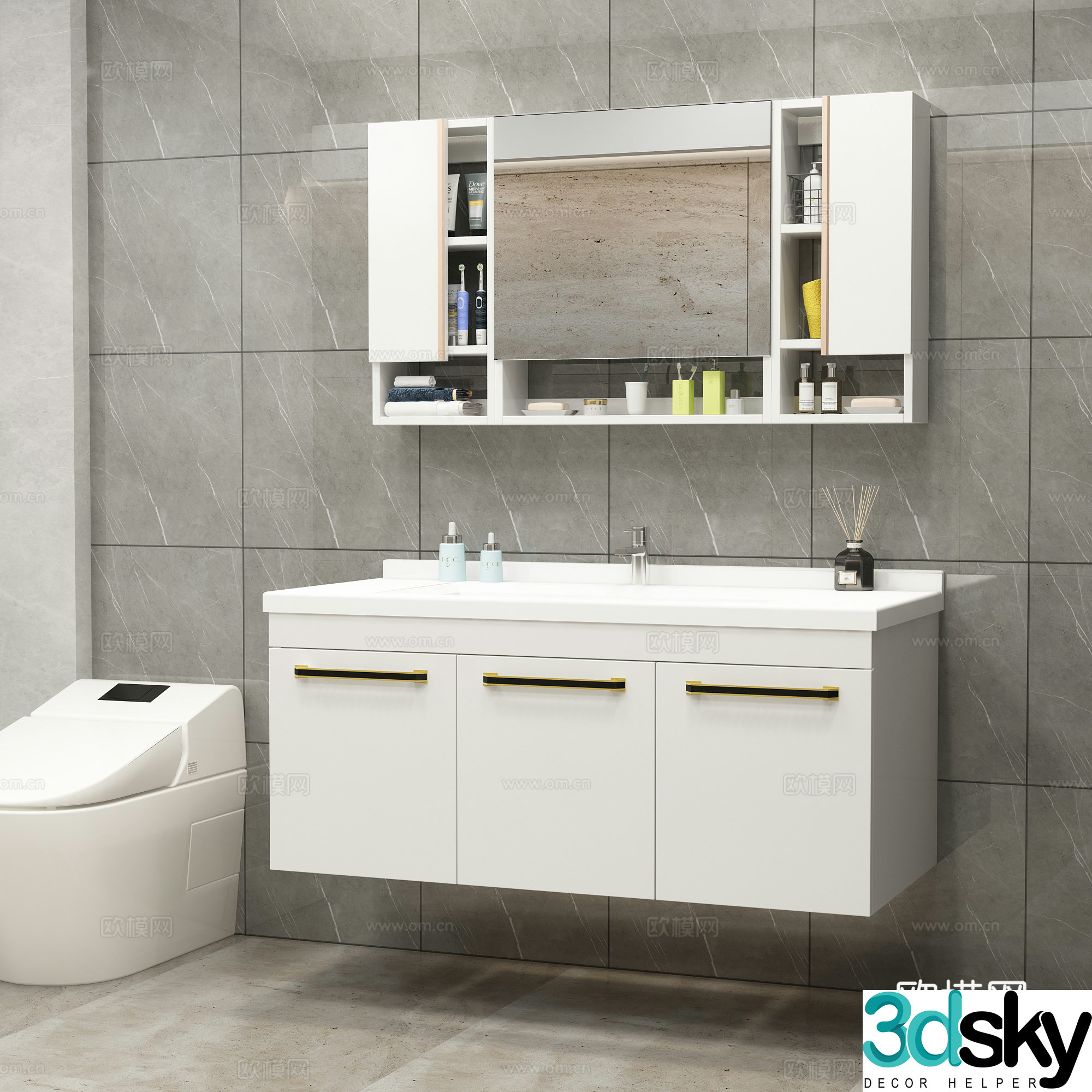Modern bathroom cabinet 3d model