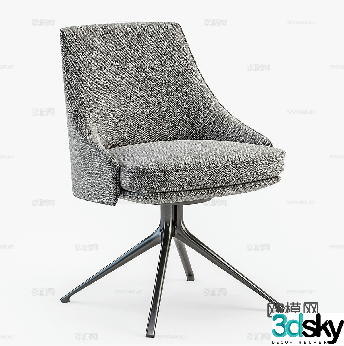 Fabric office chair Fabric leisure chair Fabric book chair Fabric single chair Simple single chair 3D model