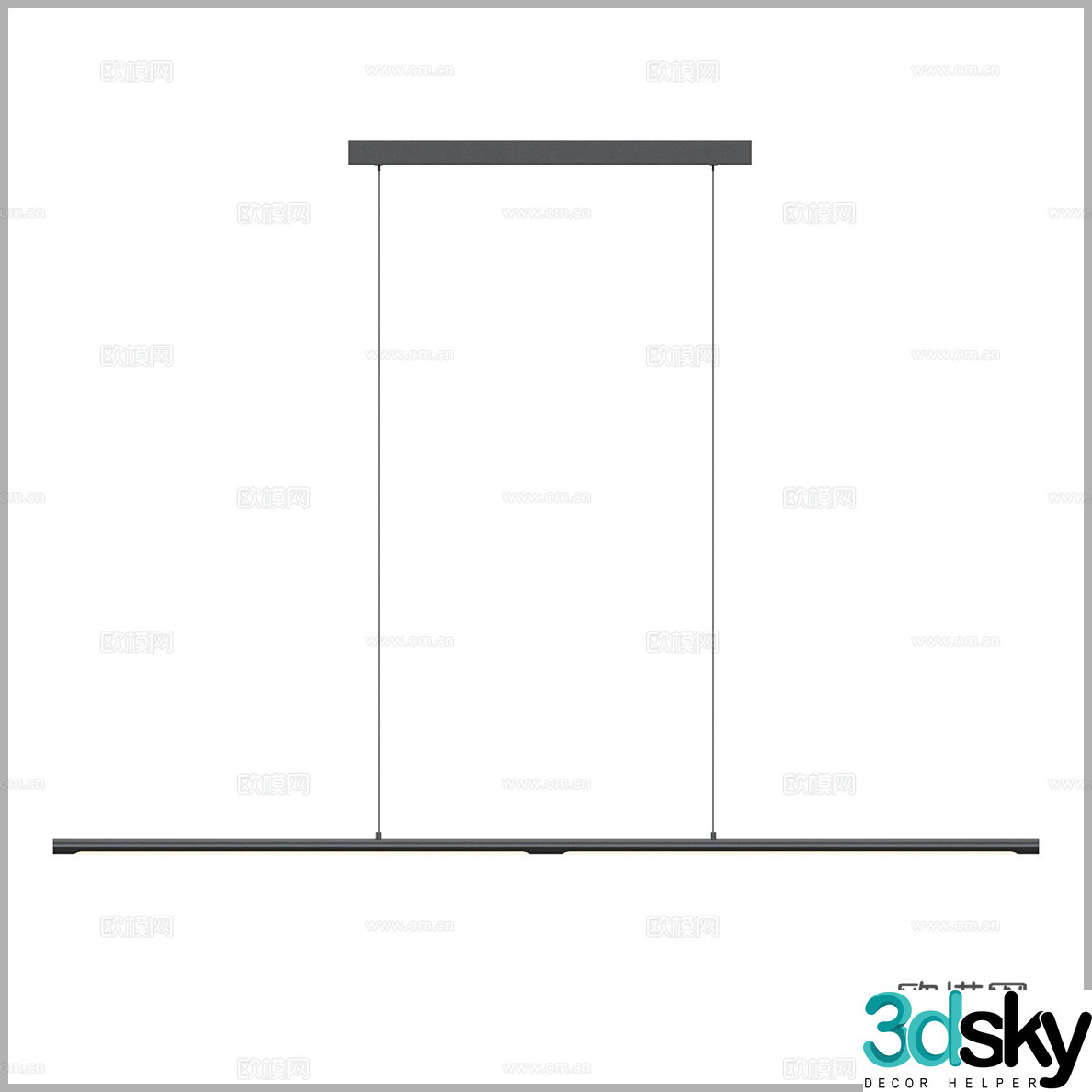 Simple chandelier Line chandelier Restaurant chandelier Strip chandelier Long chandelier One-line 3D model