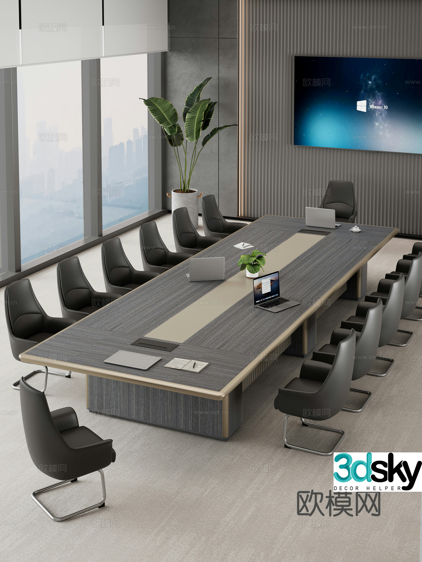 Modern conference room Modern conference table and chair combination Conference table Conference chair 3d model