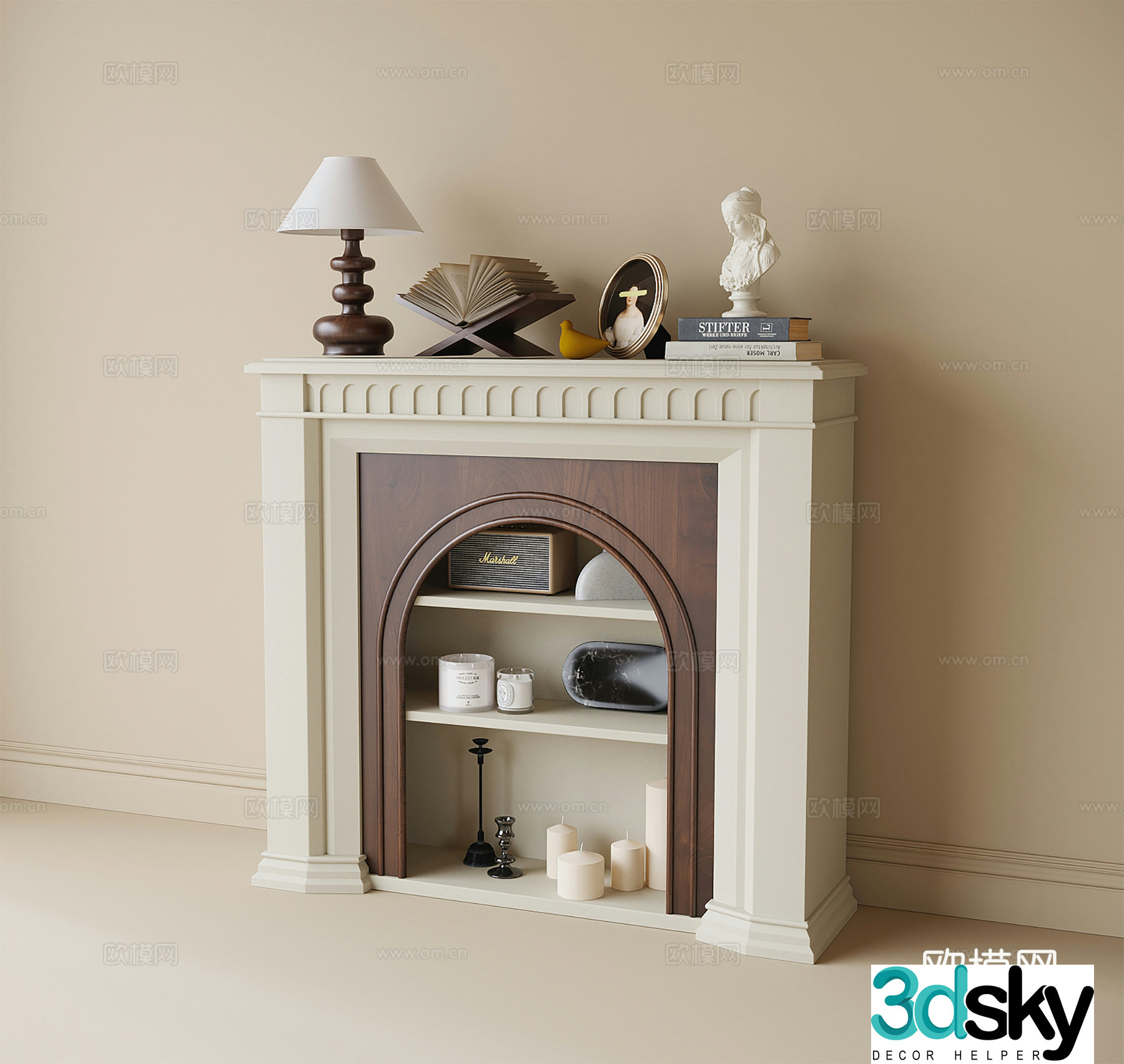 French decorative fireplace 3d model