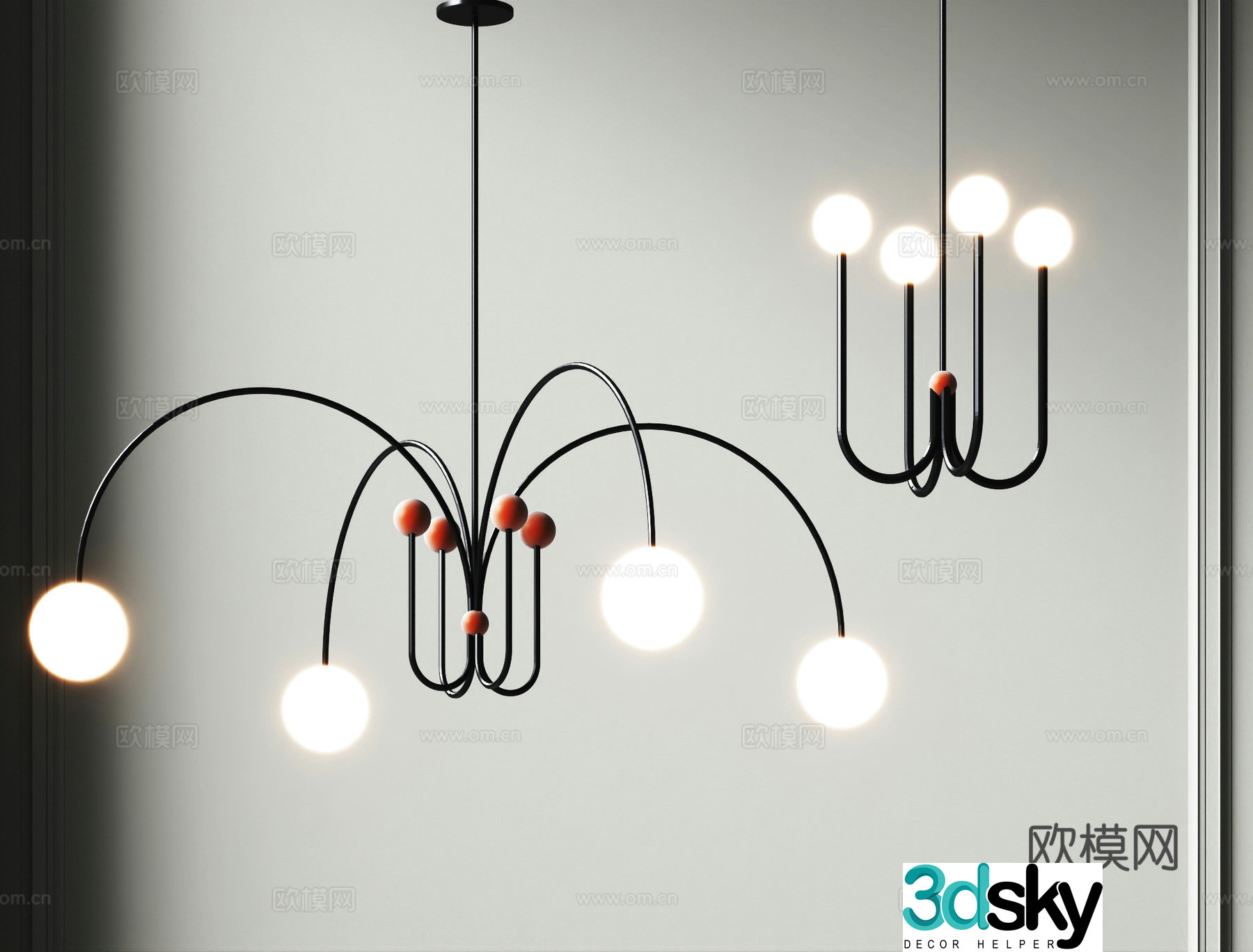 Modern chandeliers combination bar chandeliers small chandeliers bedside chandeliers living room chandeliers art chandeliers 3D model