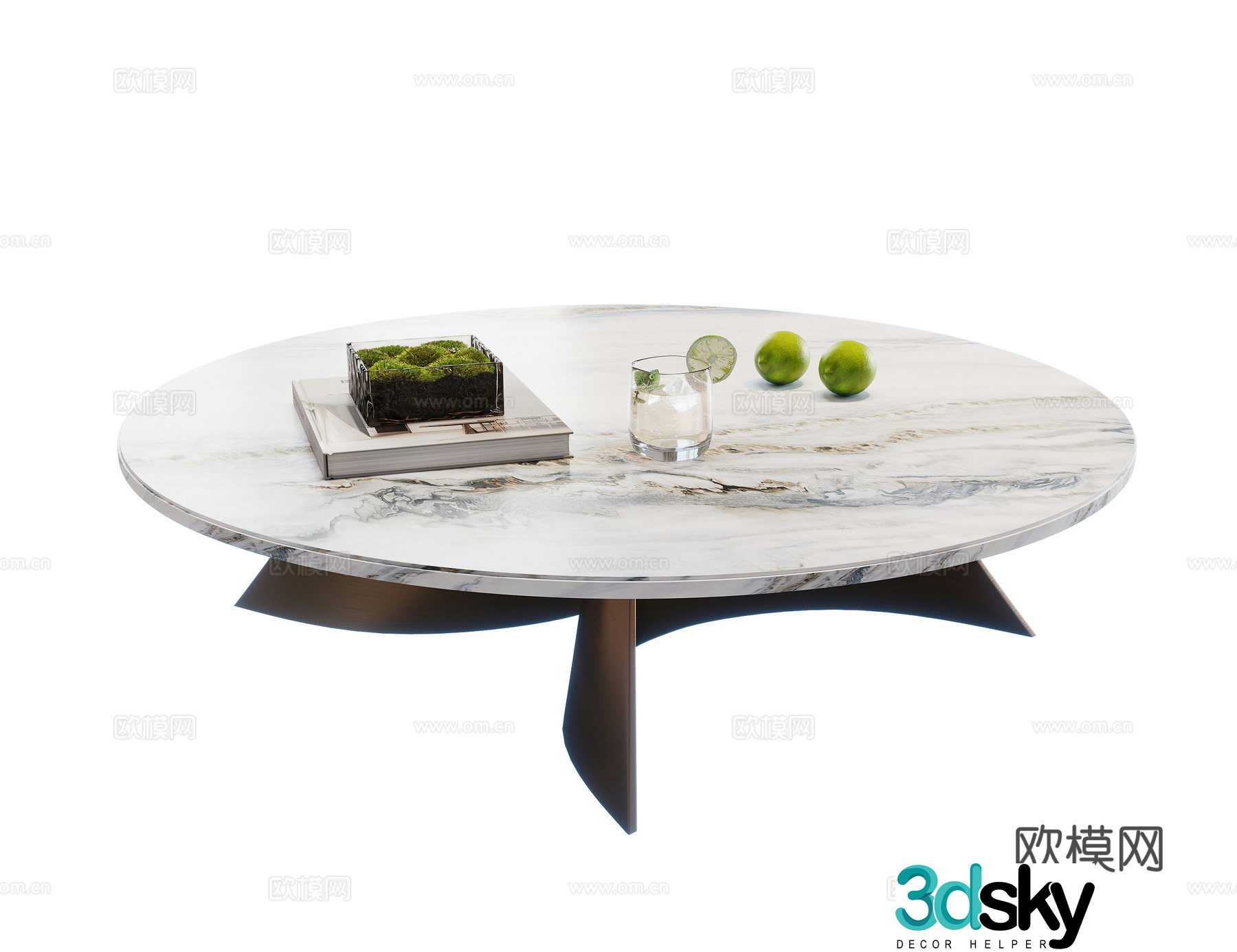 Modern coffee table marble coffee table stone coffee table round coffee table coffee table ornament 3D model