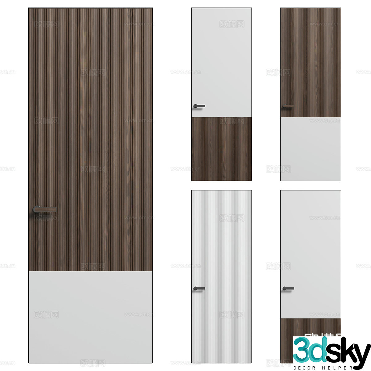 Modern Italian Volhovec borderless minimalist door 3D model