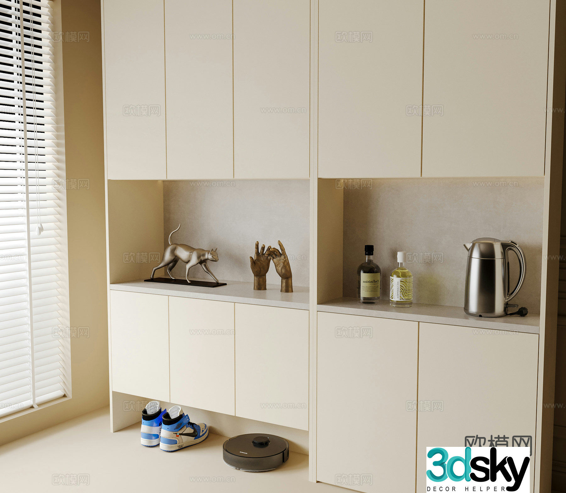 Modern porch cabinet shoe cabinet 3d model