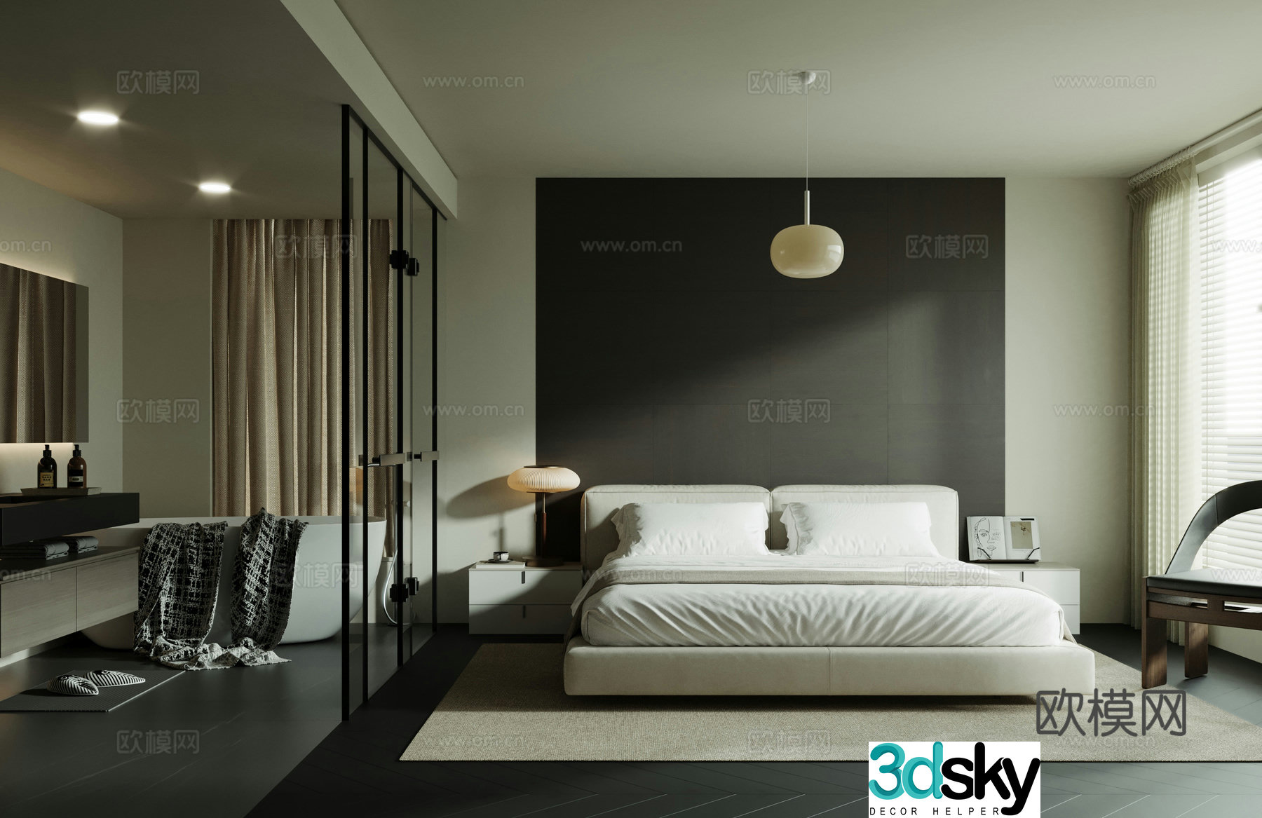 Modern hotel room 3d model