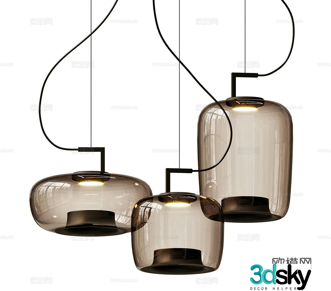 Simple chandelier Glass chandelier Bedside chandelier Restaurant chandelier Bar chandelier Chandelier Chandelier Combination 3D Model