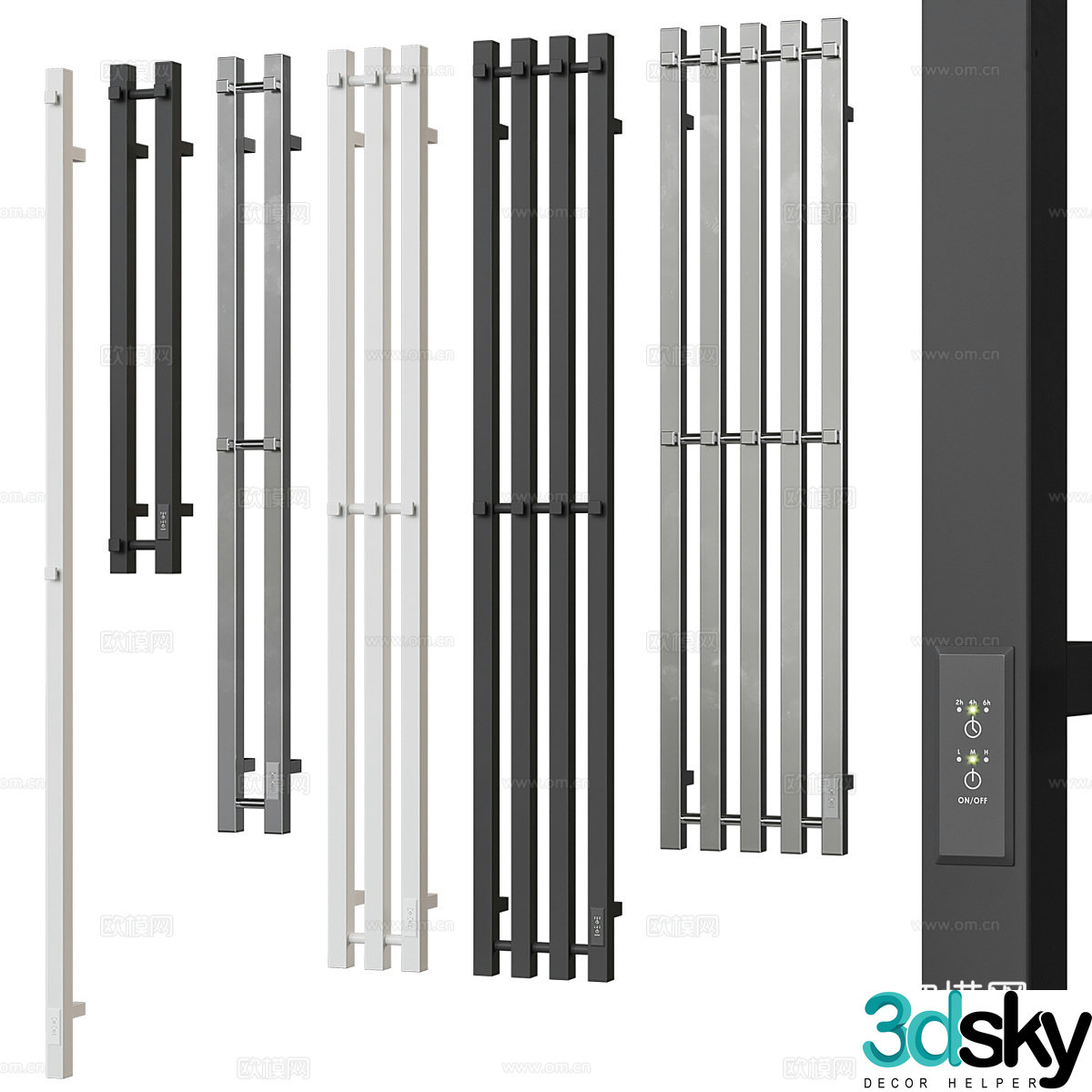 Modern minimalist EWRIKA Penelope P electric towel rack 3d model