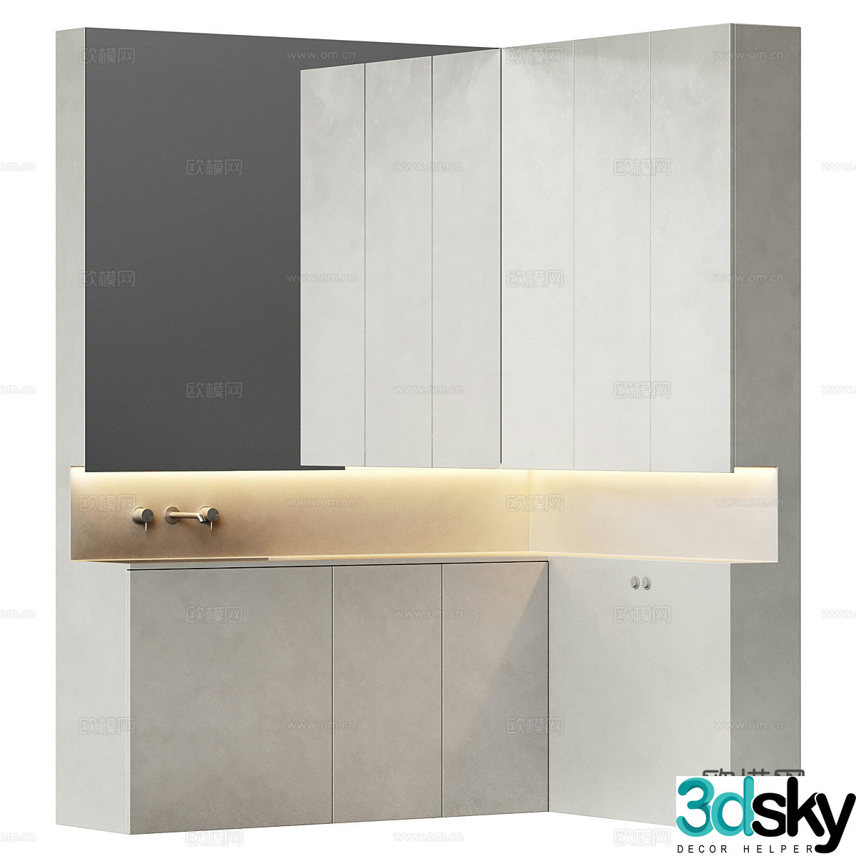 Modern minimalist bathroom cabinet bathroom 3d model