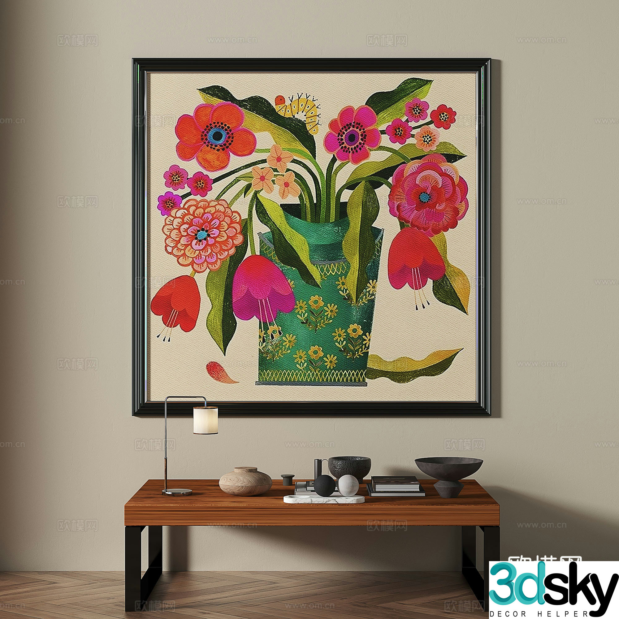 Modern medieval retro decorative painting 3d model